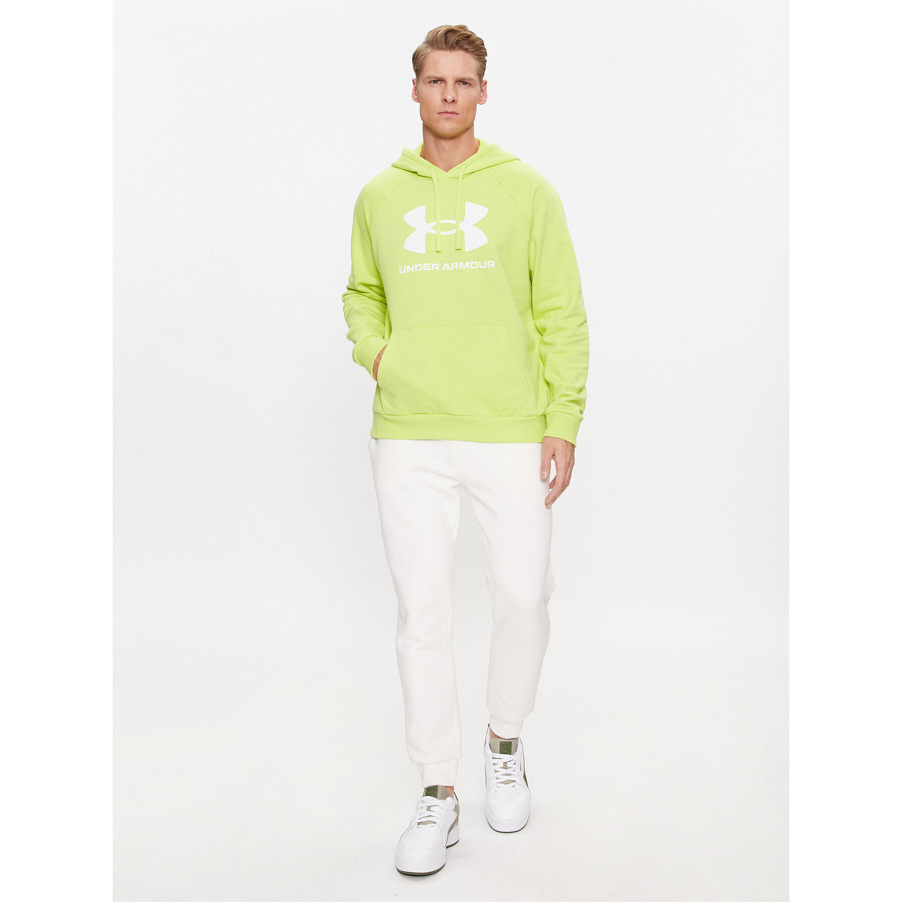 Under Armour Bluză Ua Rival Fleece Logo Hd 1379758 Galben Loose Fit - Pled.ro