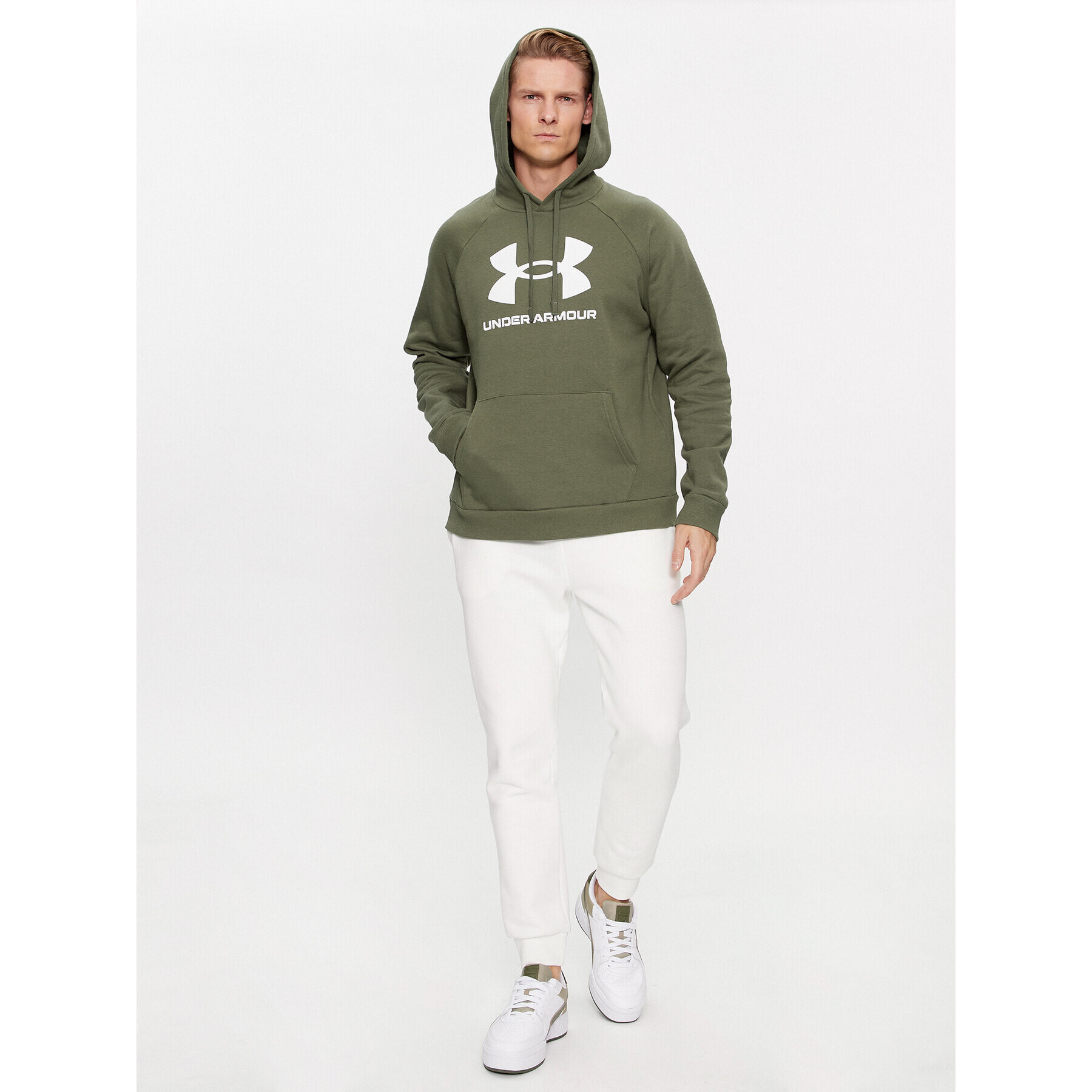 Under Armour Bluză Ua Rival Fleece Logo Hd 1379758 Kaki Loose Fit - Pled.ro