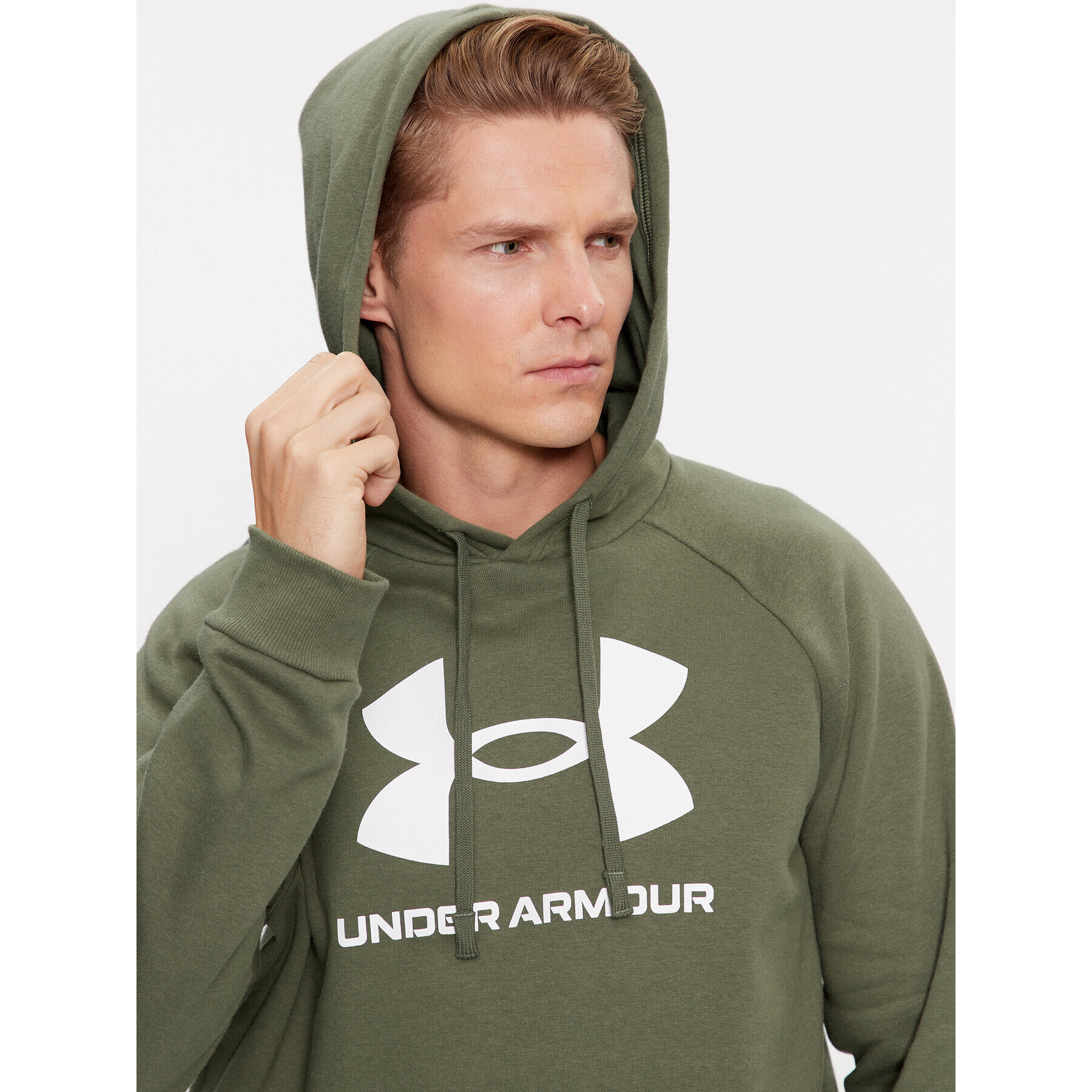 Under Armour Bluză Ua Rival Fleece Logo Hd 1379758 Kaki Loose Fit - Pled.ro