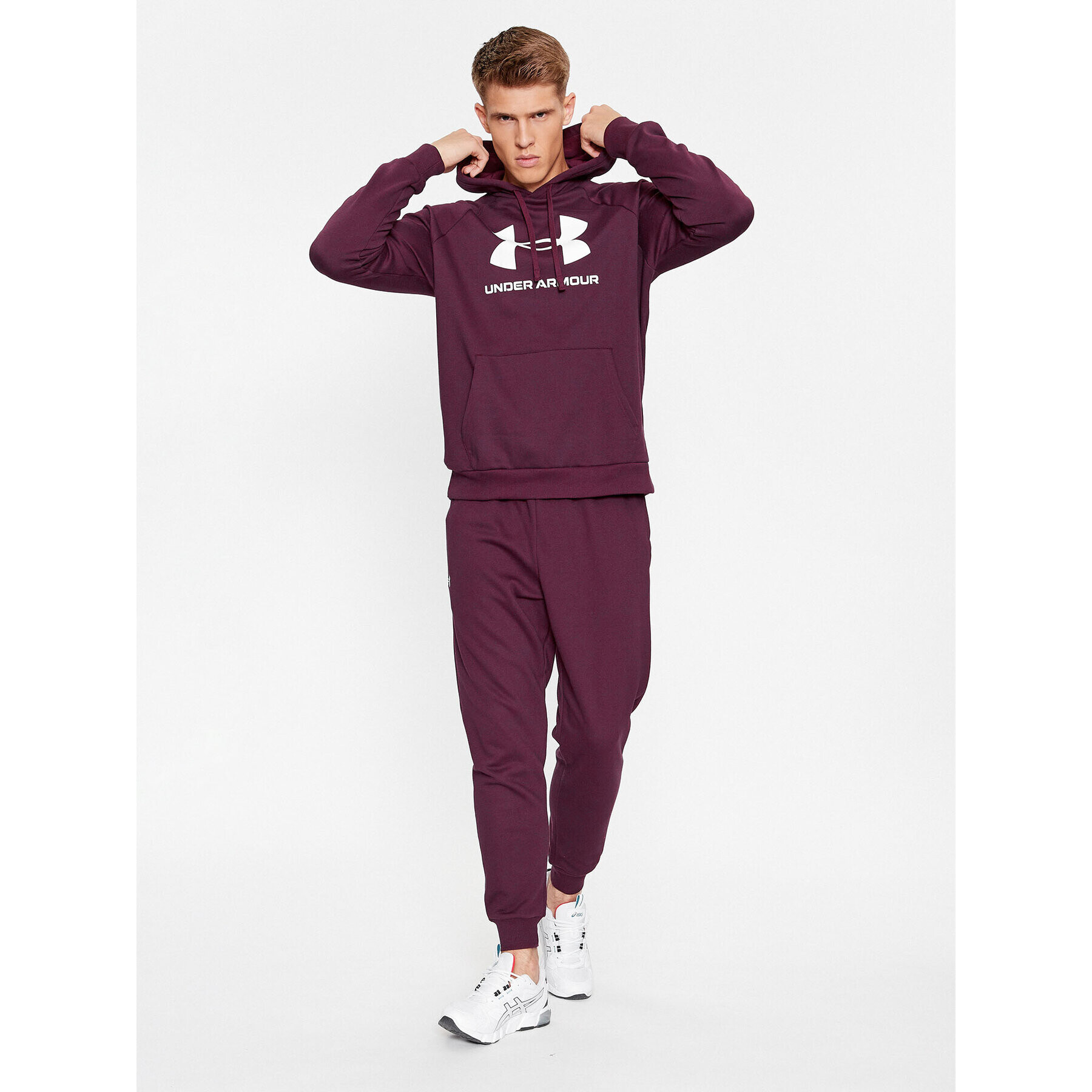 Under Armour Bluză Ua Rival Fleece Logo Hd 1379758 Vișiniu Loose Fit - Pled.ro