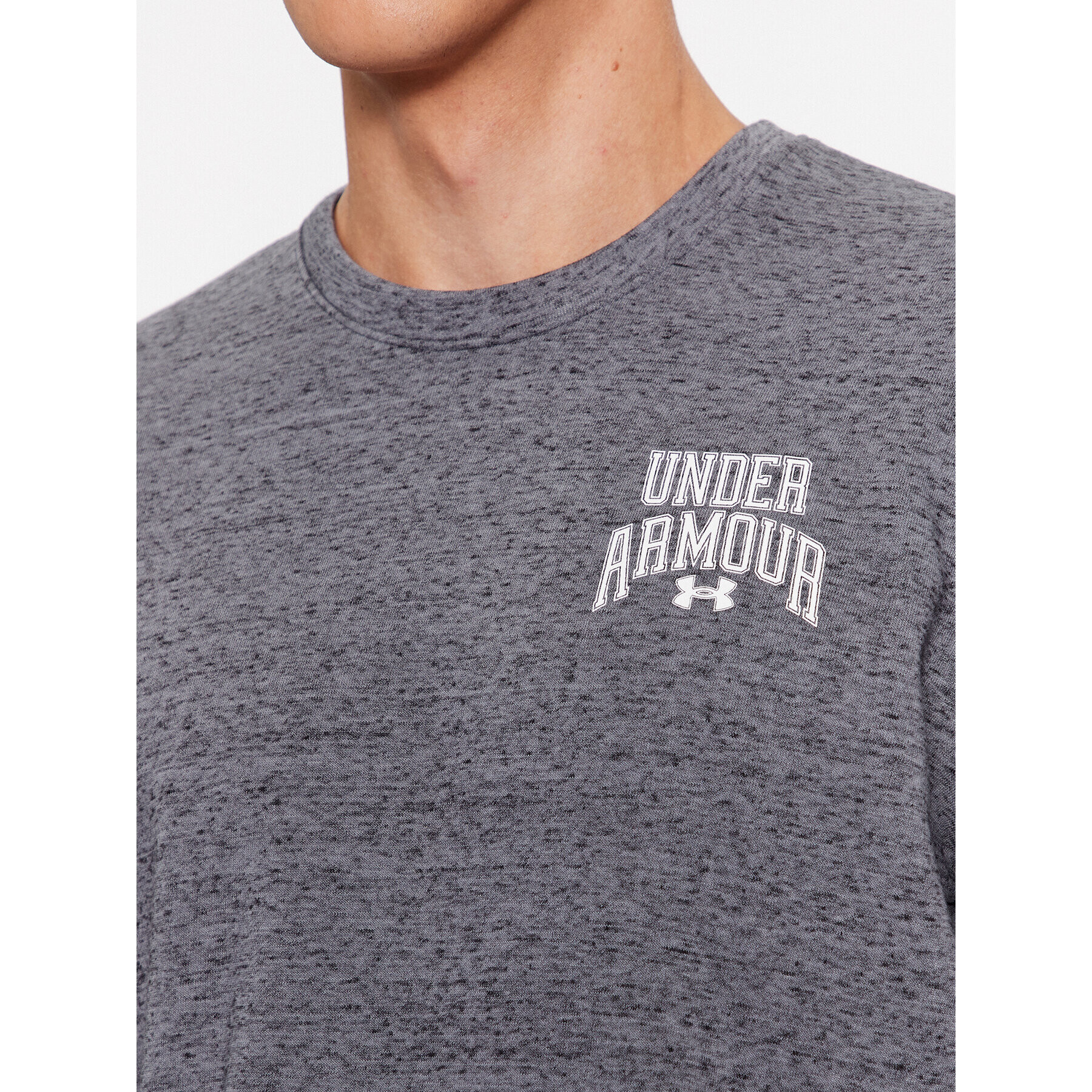 Under Armour Bluză Ua Rival Terry Graphic Crew 1379764 Gri Loose Fit - Pled.ro