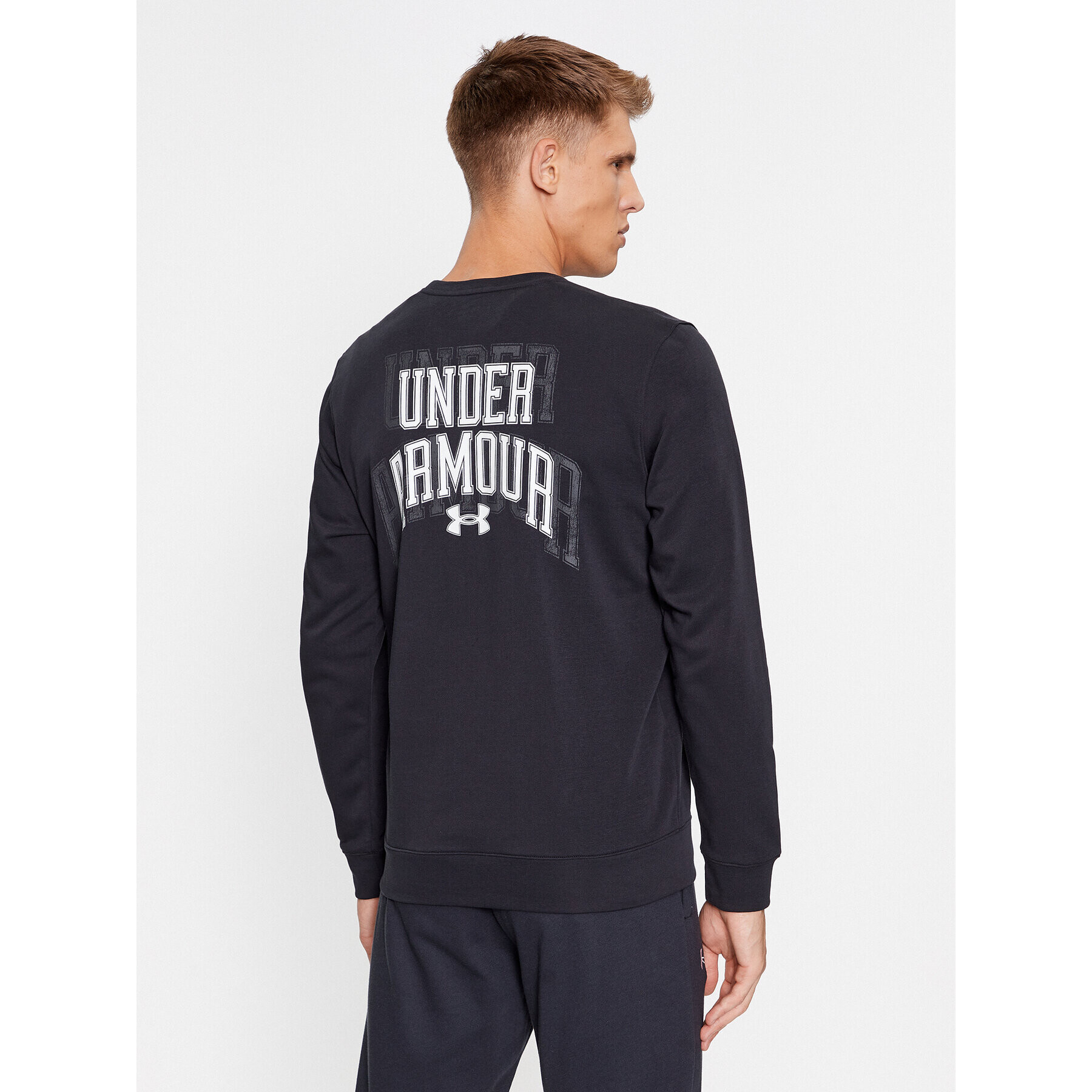 Under Armour Bluză Ua Rival Terry Graphic Crew 1379764 Negru Loose Fit - Pled.ro