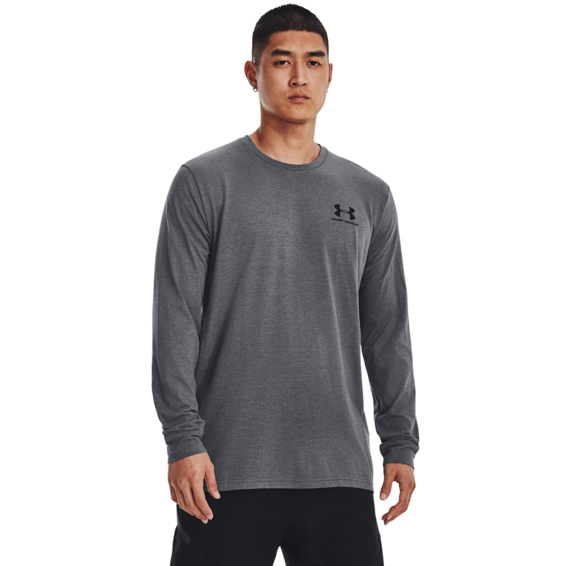 Under Armour Bluză UA SPORTSTYLE LEFT CHEST LS 1329585 Gri Regular Fit - Pled.ro