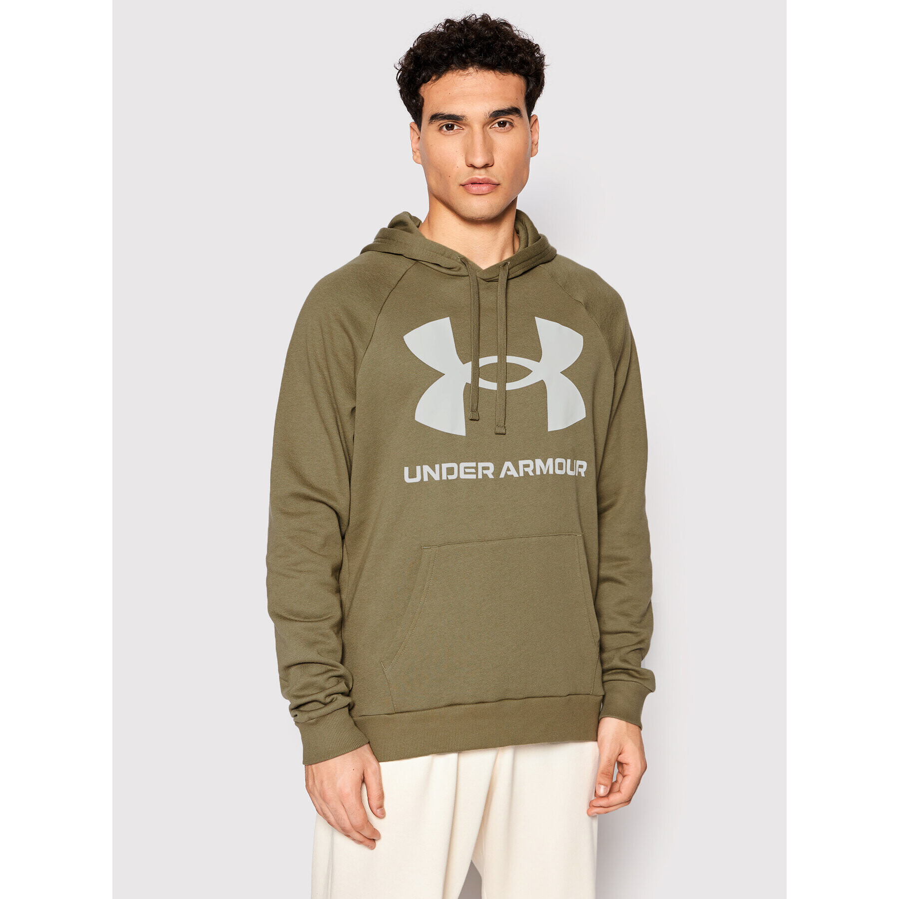 Under Armour Bluză Ua Rival Fleece Big Logo 1357093 Verde Loose Fit - Pled.ro