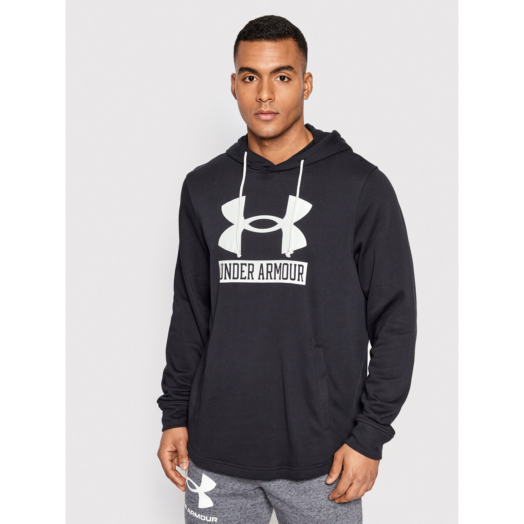 Under Armour Bluză Ua Rival Terry Logo 1370390 Negru Loose Fit - Pled.ro