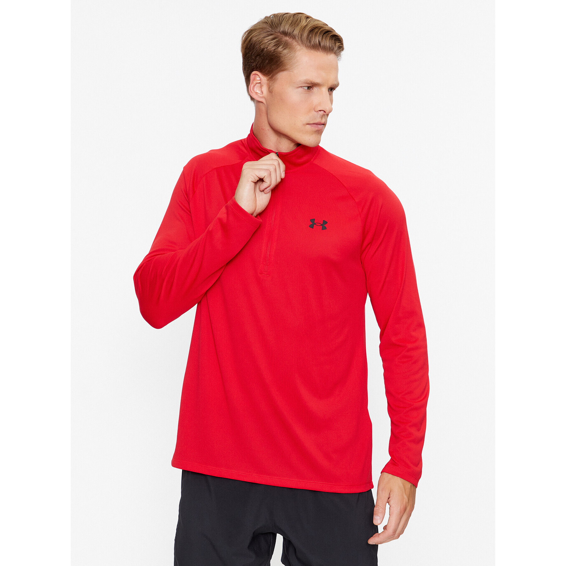 Under Armour Longsleeve Ua Tech 2.0 1/2 Zip 1328495 Roșu Loose Fit - Pled.ro