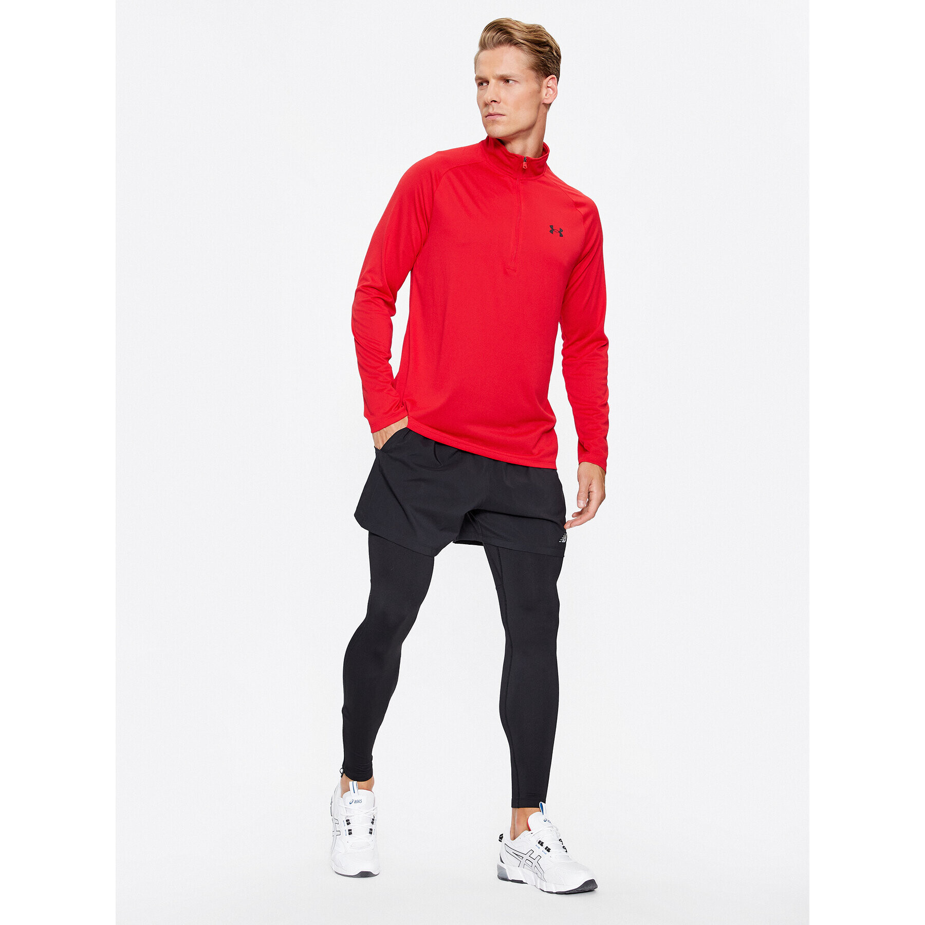 Under Armour Longsleeve Ua Tech 2.0 1/2 Zip 1328495 Roșu Loose Fit - Pled.ro