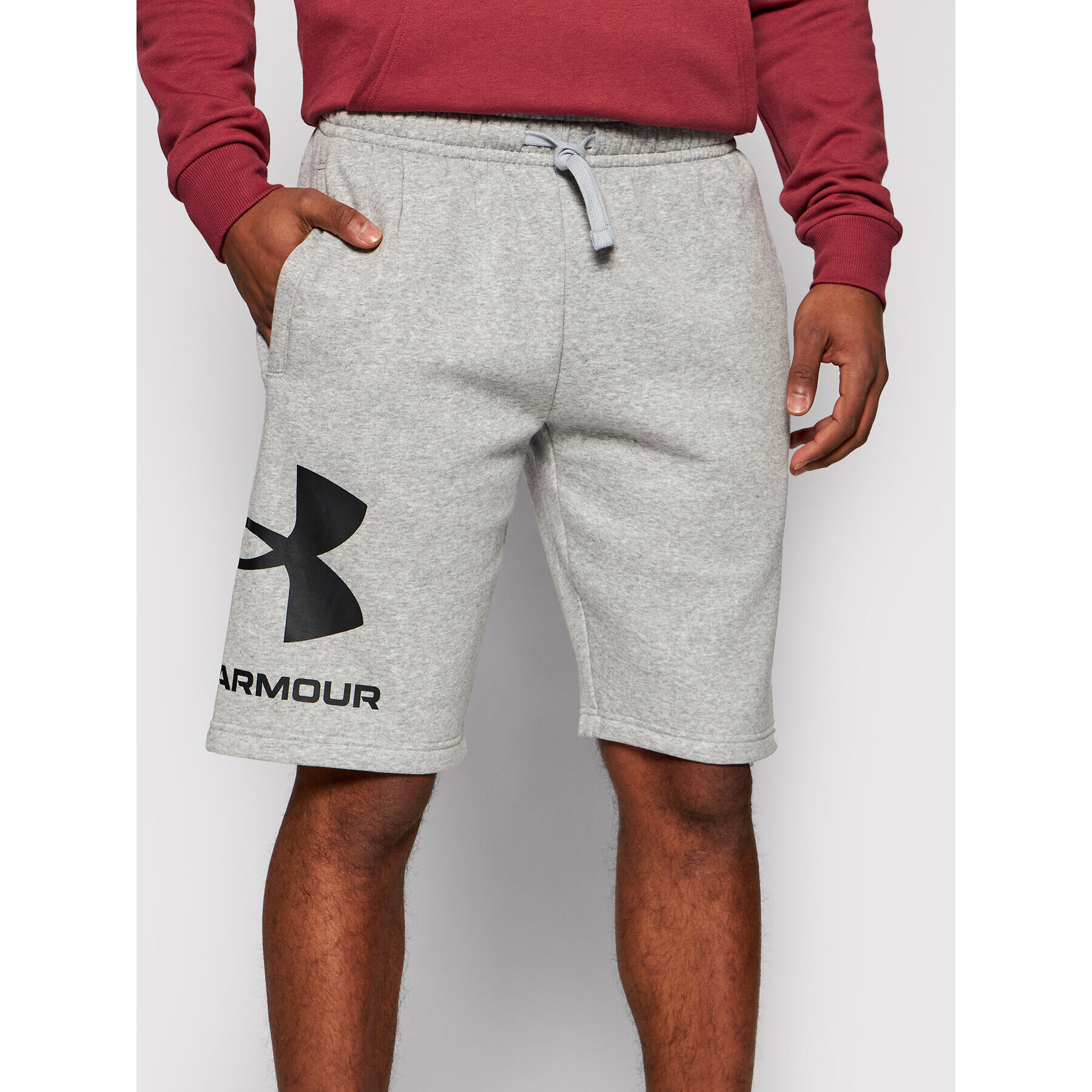 Under Armour Pantaloni scurți sport Rival Fleece Big Logo 1357118 Gri Loose Fit - Pled.ro