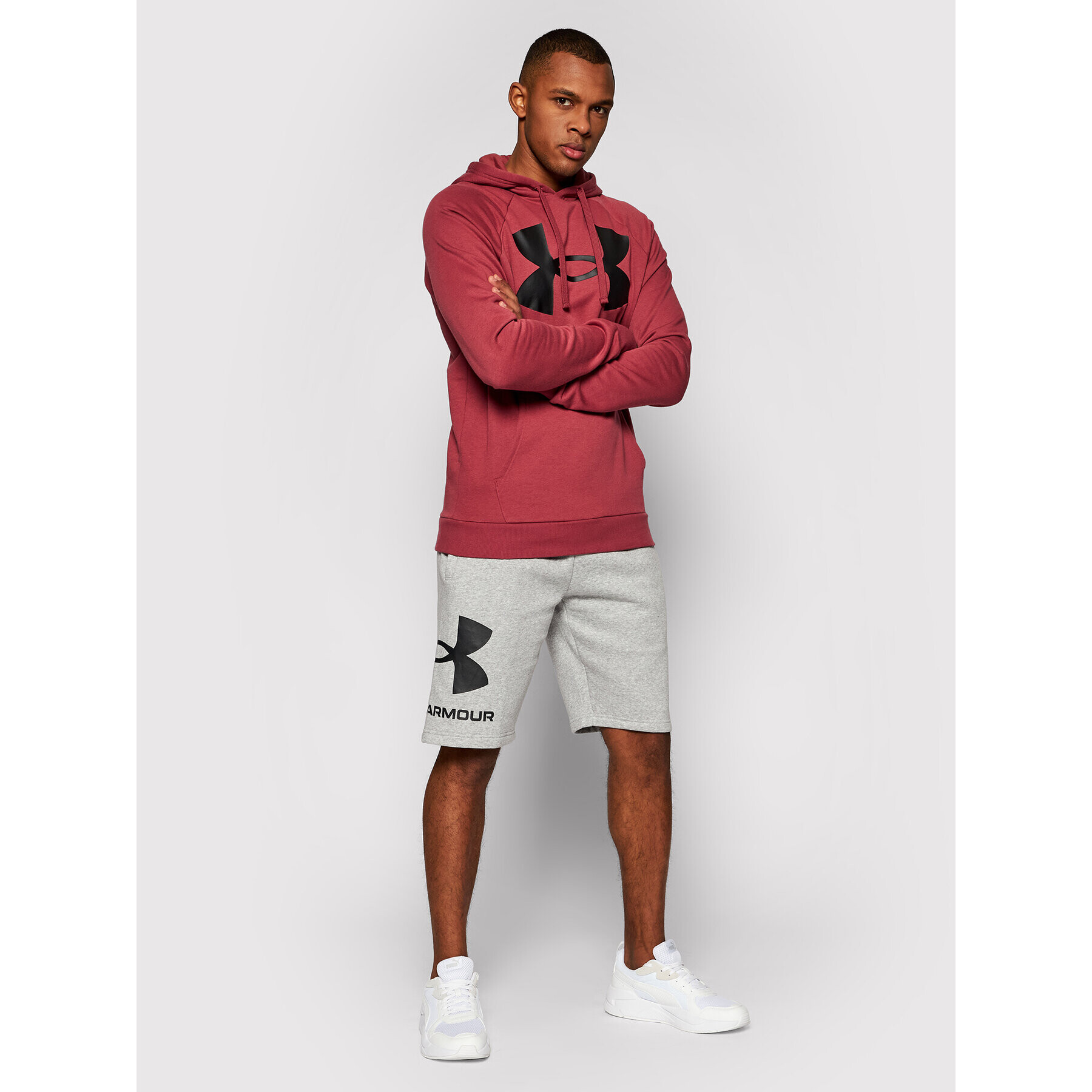 Under Armour Pantaloni scurți sport Rival Fleece Big Logo 1357118 Gri Loose Fit - Pled.ro