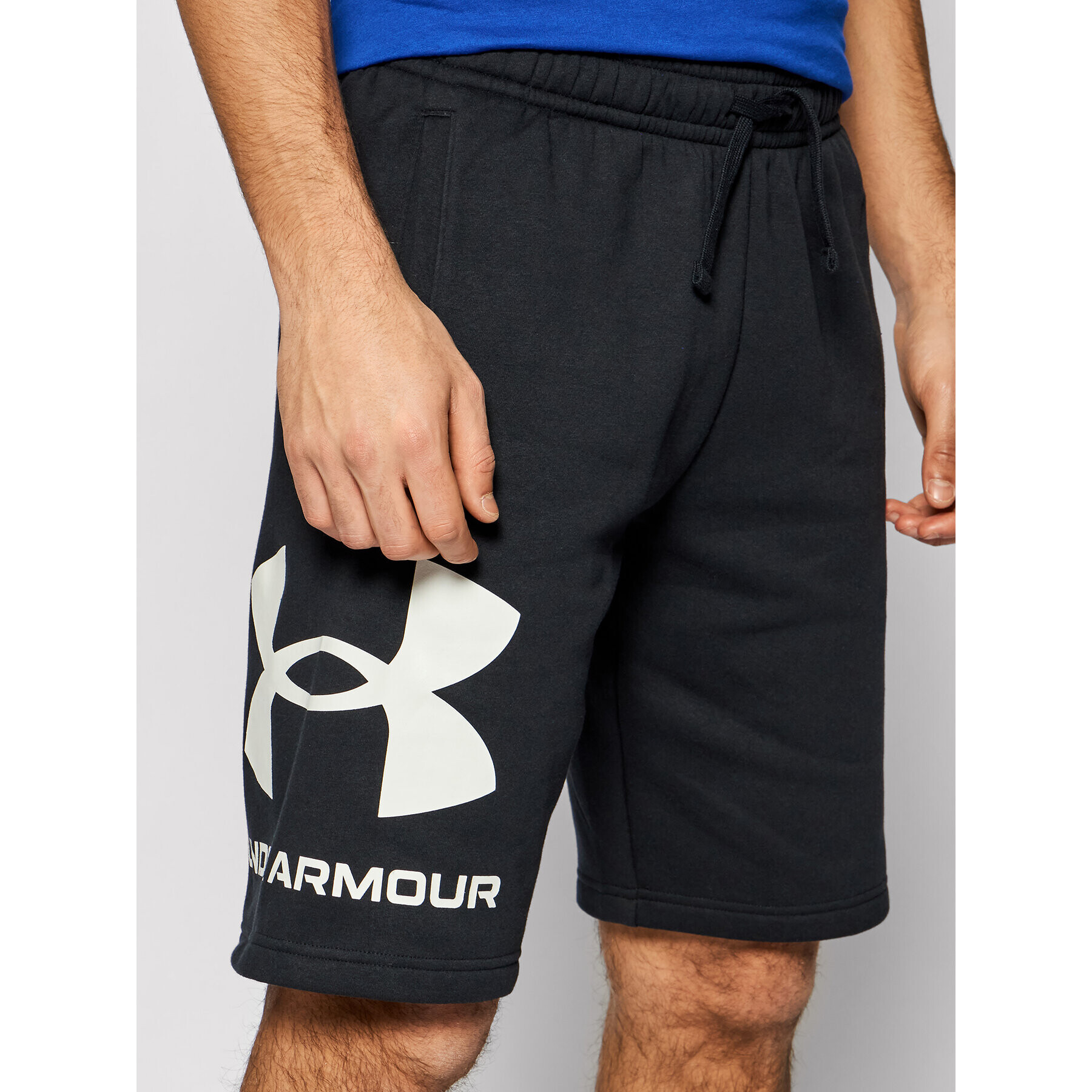 Under Armour Pantaloni scurți sport Ua Rival Fleece Big Logo 1357118 Negru Loose Fit - Pled.ro