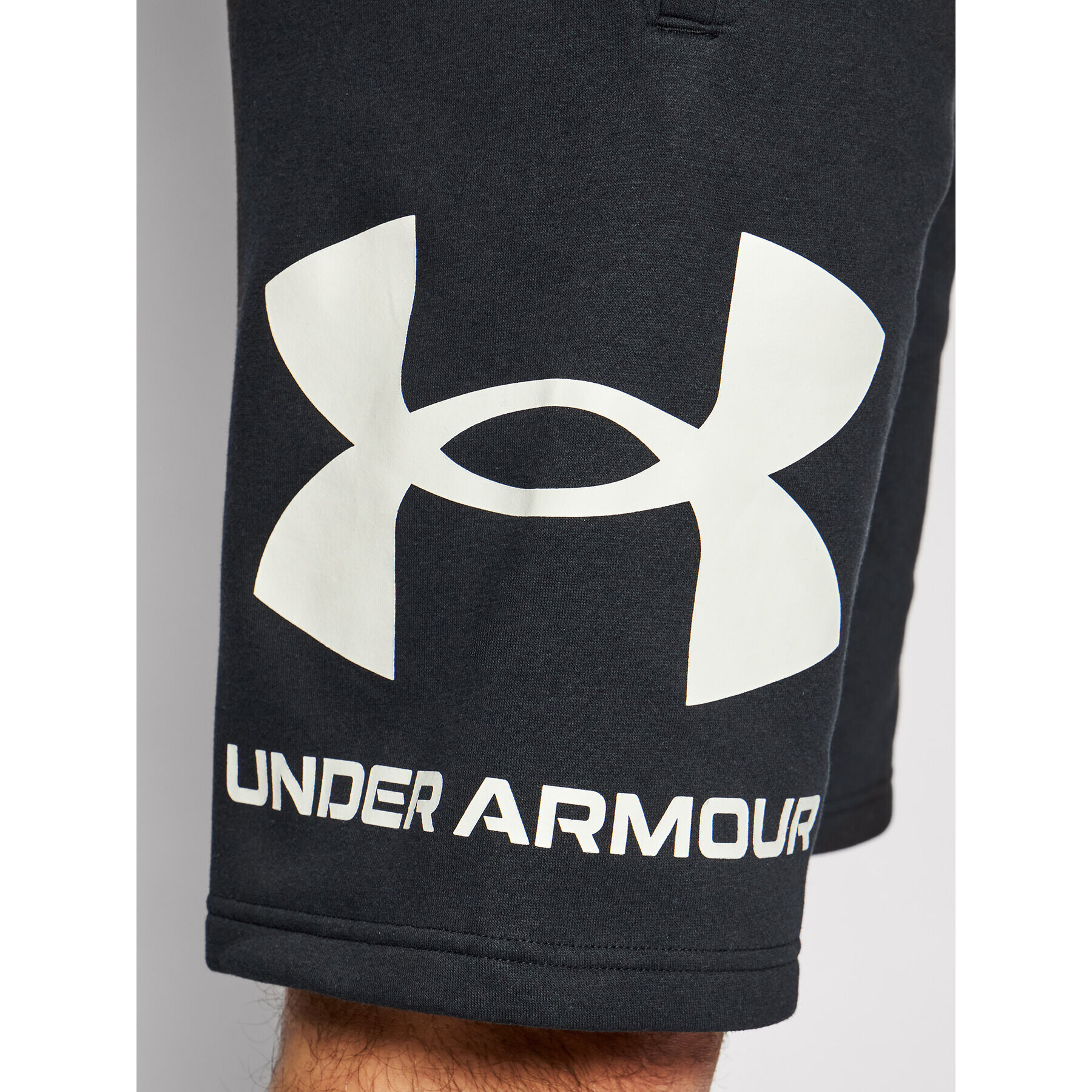 Under Armour Pantaloni scurți sport Ua Rival Fleece Big Logo 1357118 Negru Loose Fit - Pled.ro