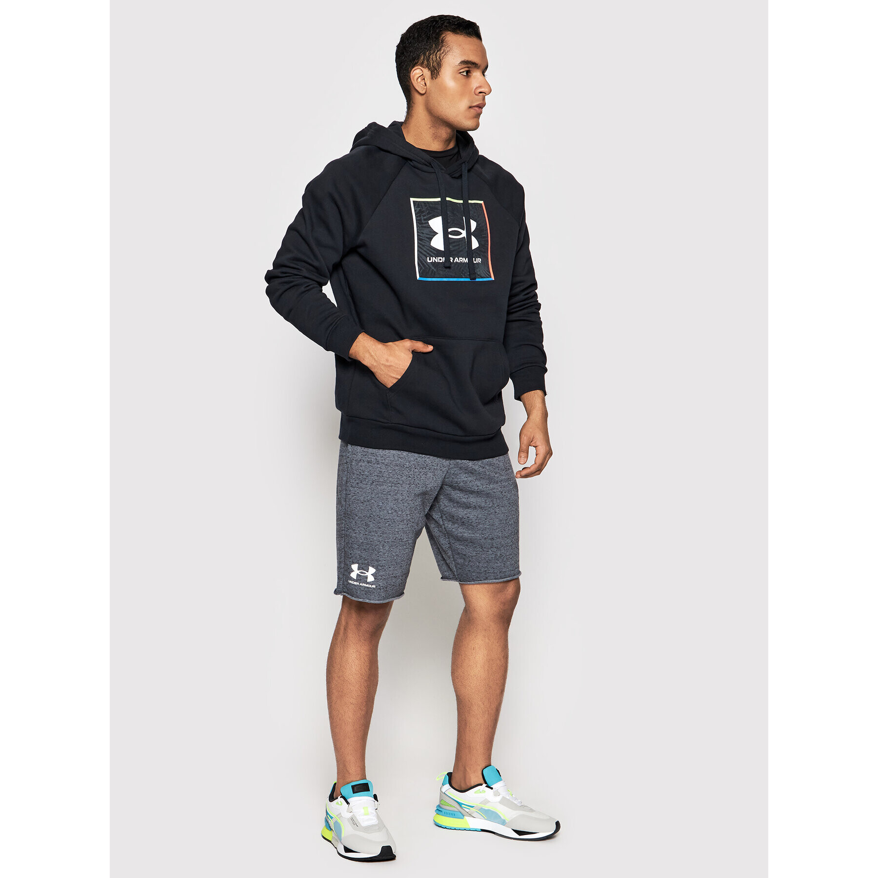 Under Armour Pantaloni scurți sport Ua Rival Terry 1361631 Gri Regular Fit - Pled.ro