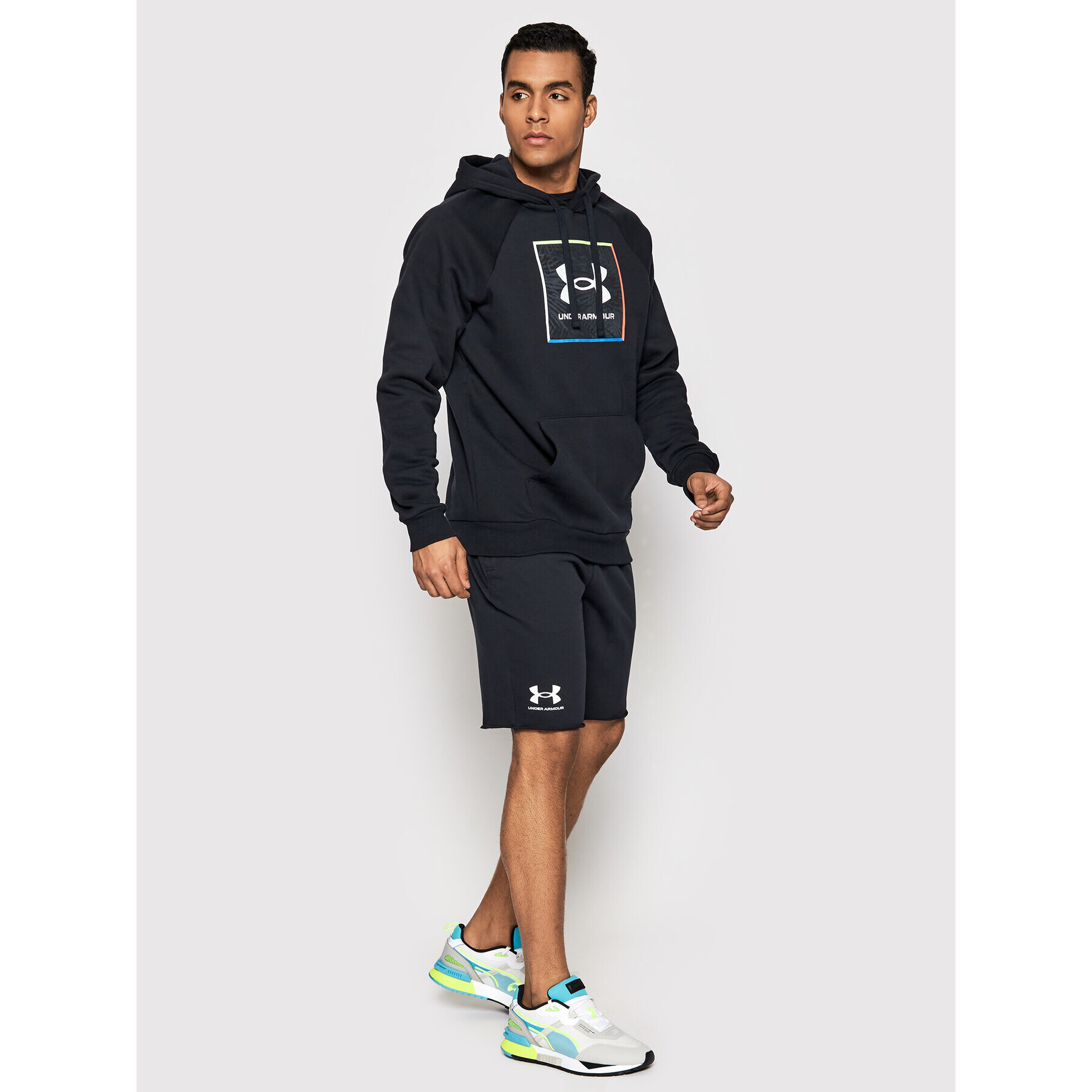 Under Armour Pantaloni scurți sport Ua Rival Terry 1361631 Negru Regular Fit - Pled.ro