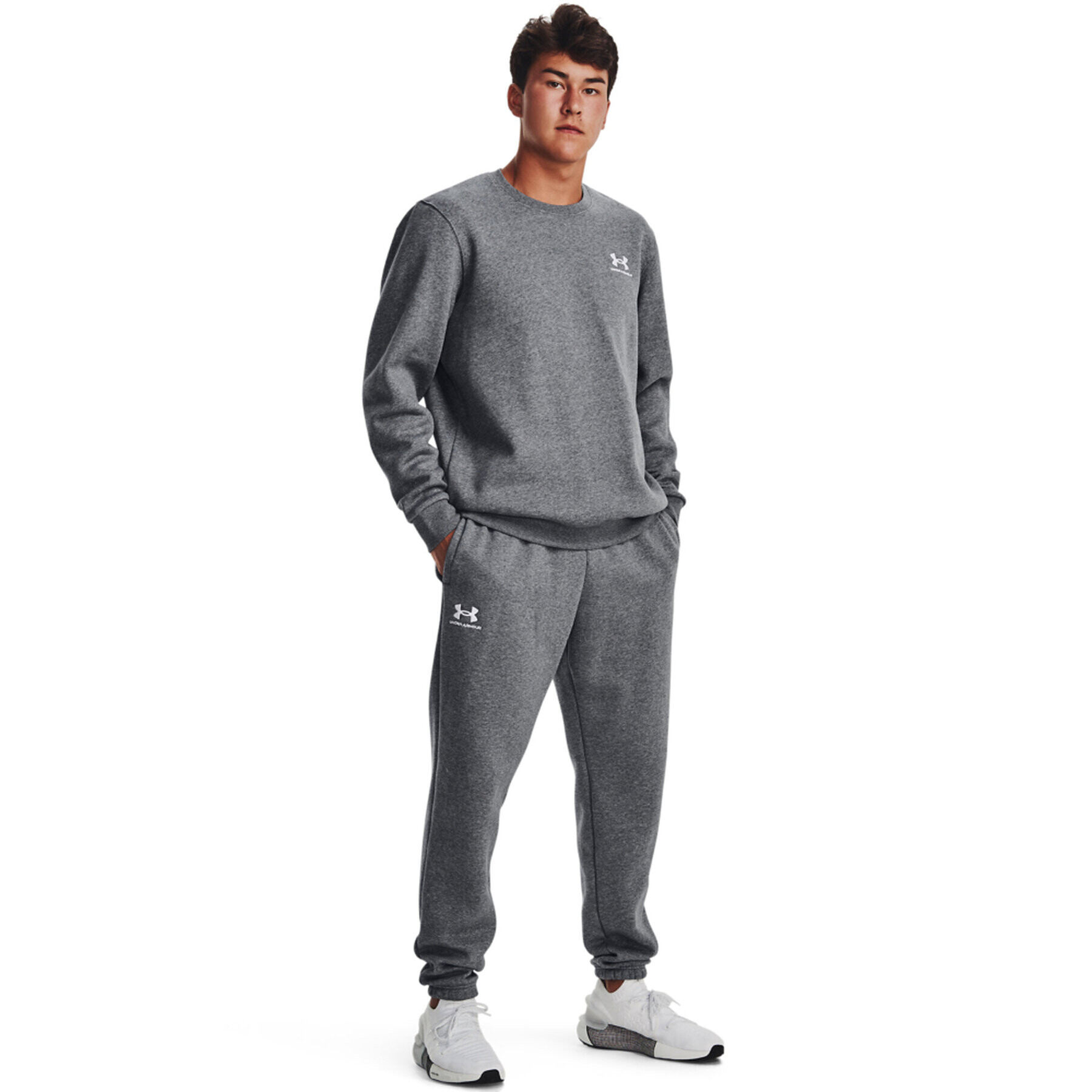 Under Armour Pantaloni trening UA Essential Fleece Jogger 1373882 Gri Regular Fit - Pled.ro