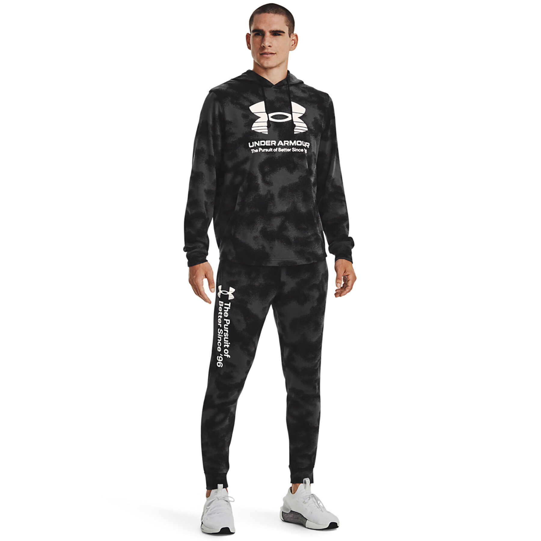 Under Armour Pantaloni trening UA Rival Terry Novelty Jgr 1377593 Negru Regular Fit - Pled.ro