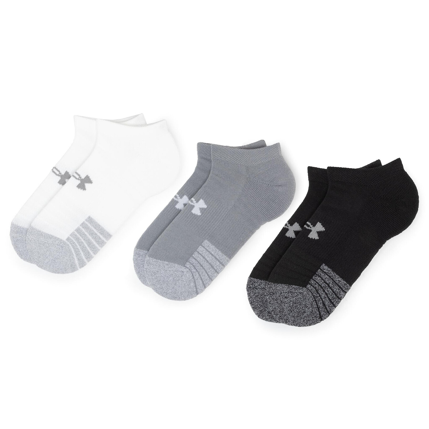 Under Armour Set de 3 perechi de șosete joase unisex Heatgear No Show Sock 1346755-035 Gri - Pled.ro