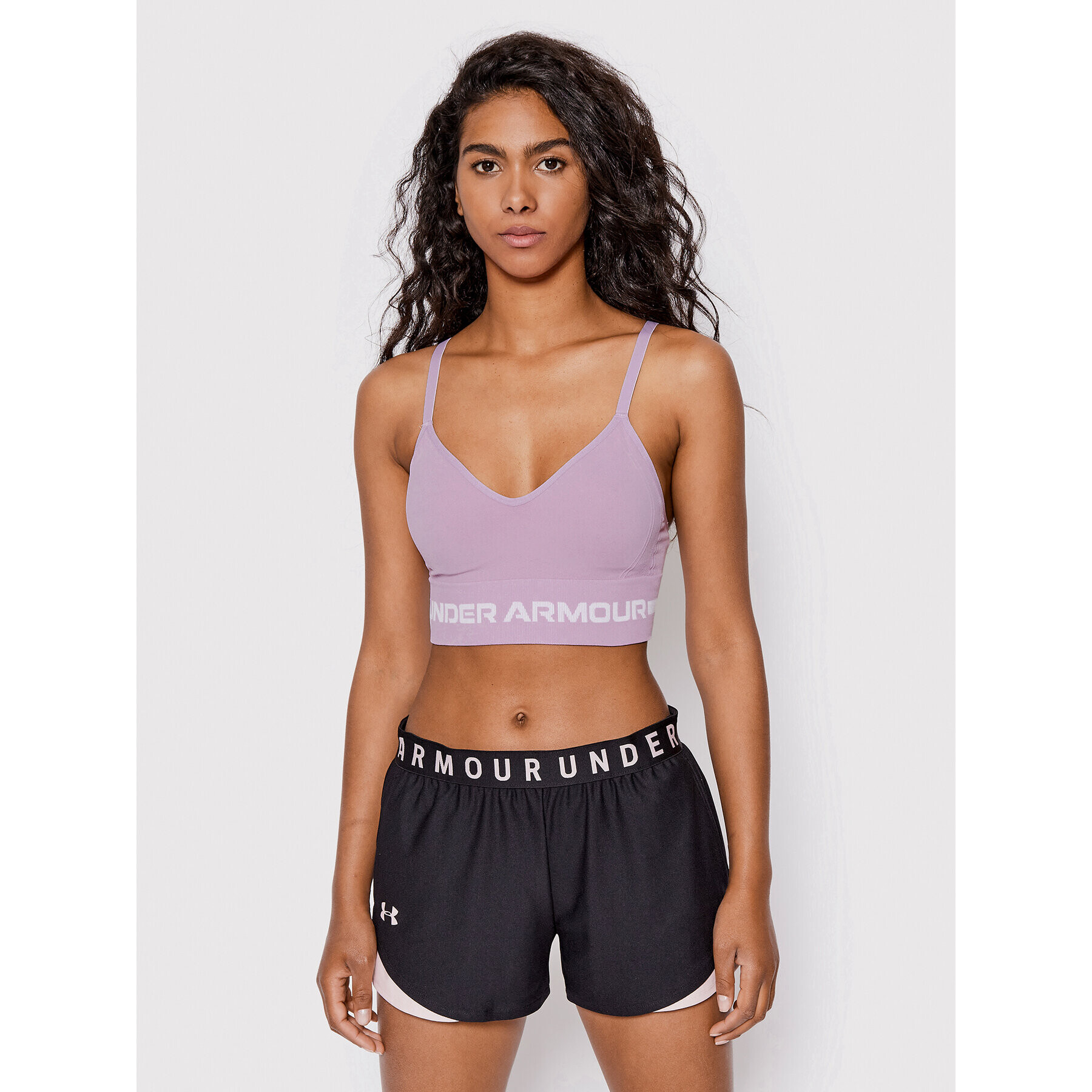 Under Armour Sutien sport Ua Seamless Low Long 1357719 Violet - Pled.ro