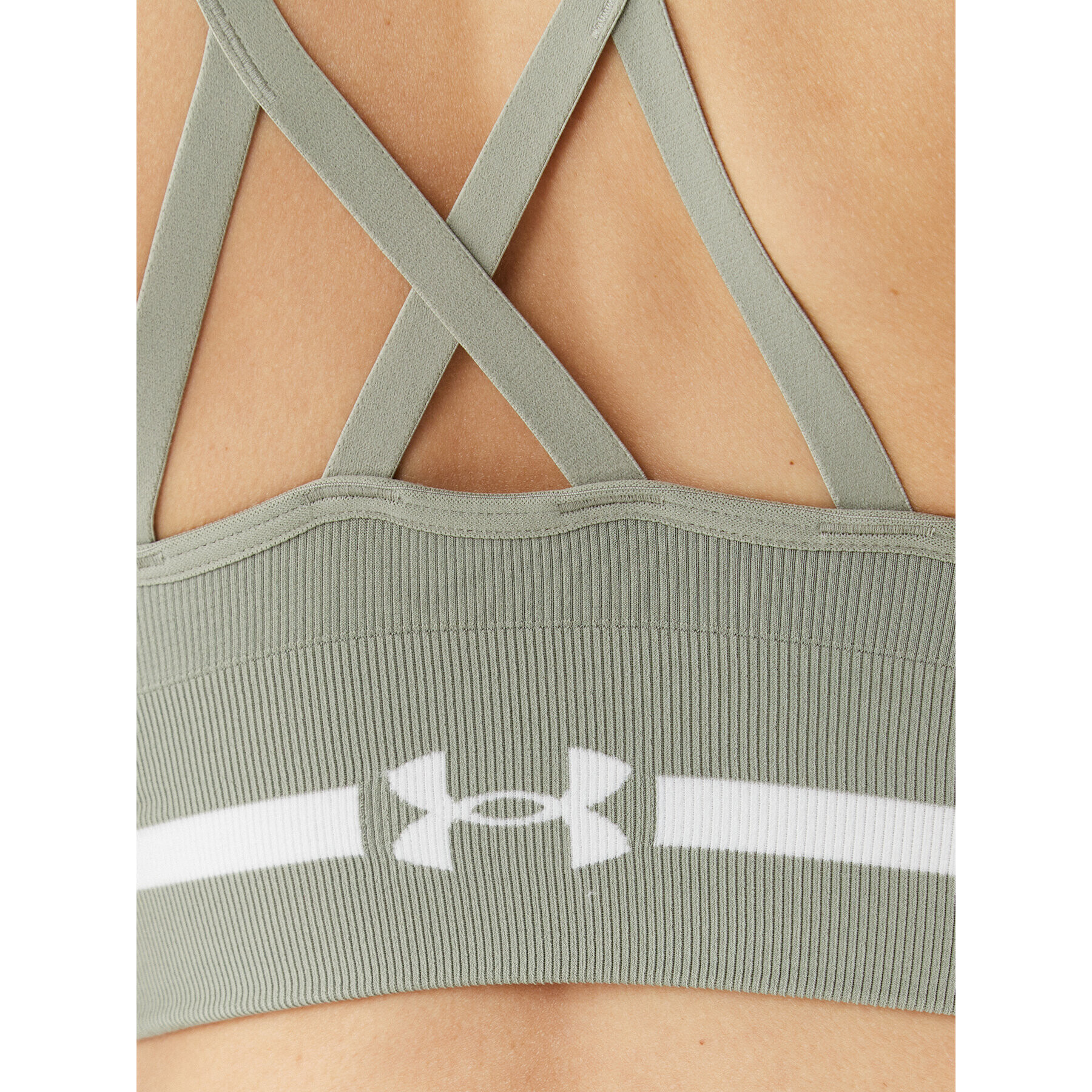 Under Armour Sutien sport Ua Seamless Low Long Bra 1357719 Verde Compression Fit - Pled.ro