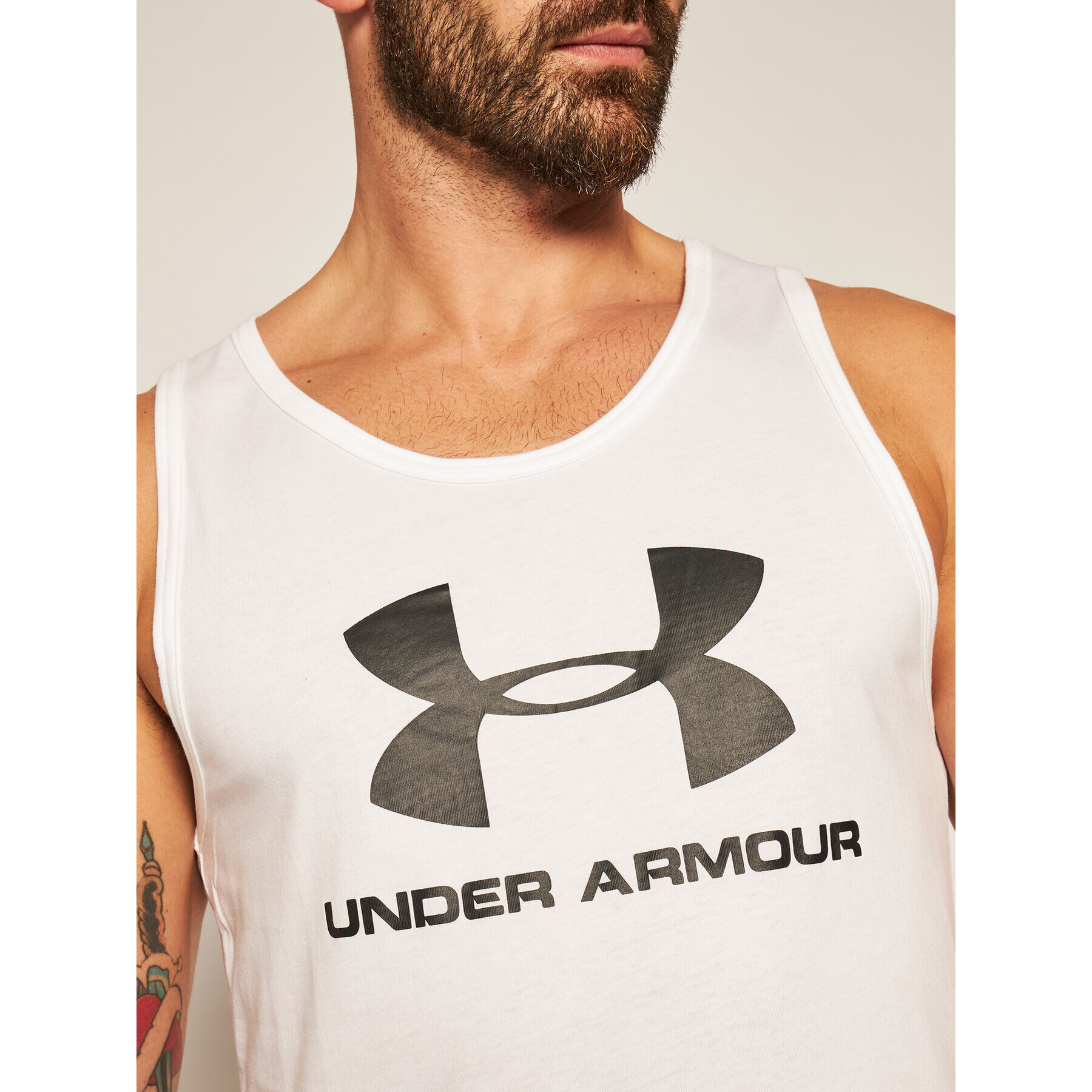 Under Armour Tank top Ua Sportstyle Logo 1329589 Alb Loose Fit - Pled.ro