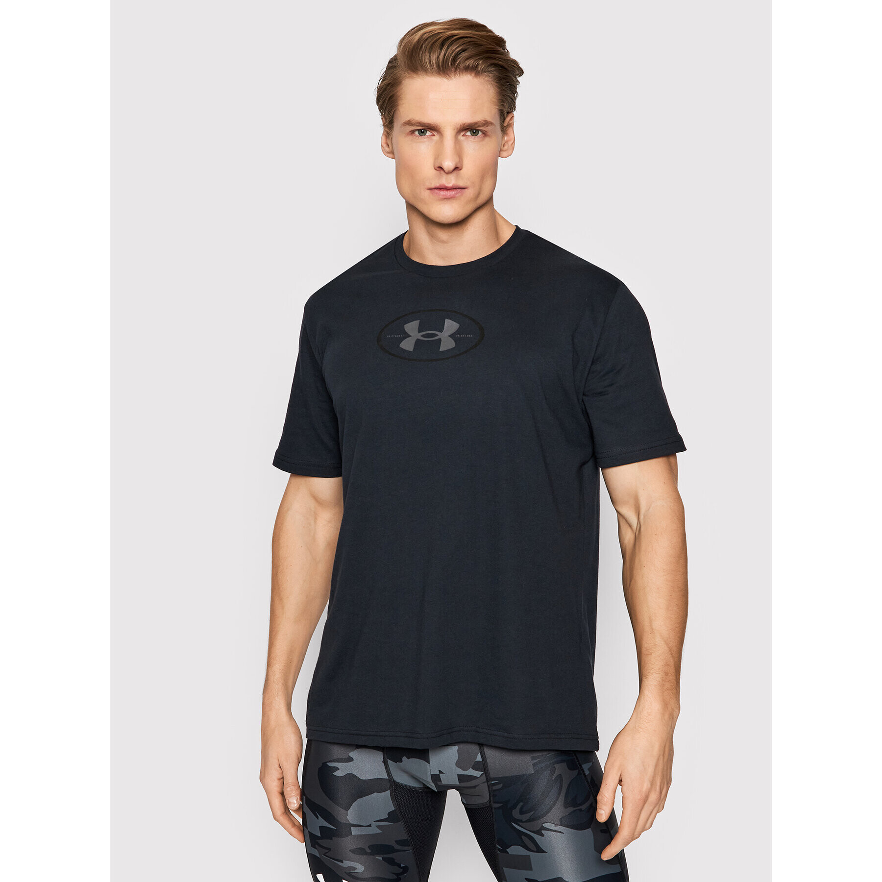 Under Armour Tricou Repeat 1371264 Negru Relaxed Fit - Pled.ro