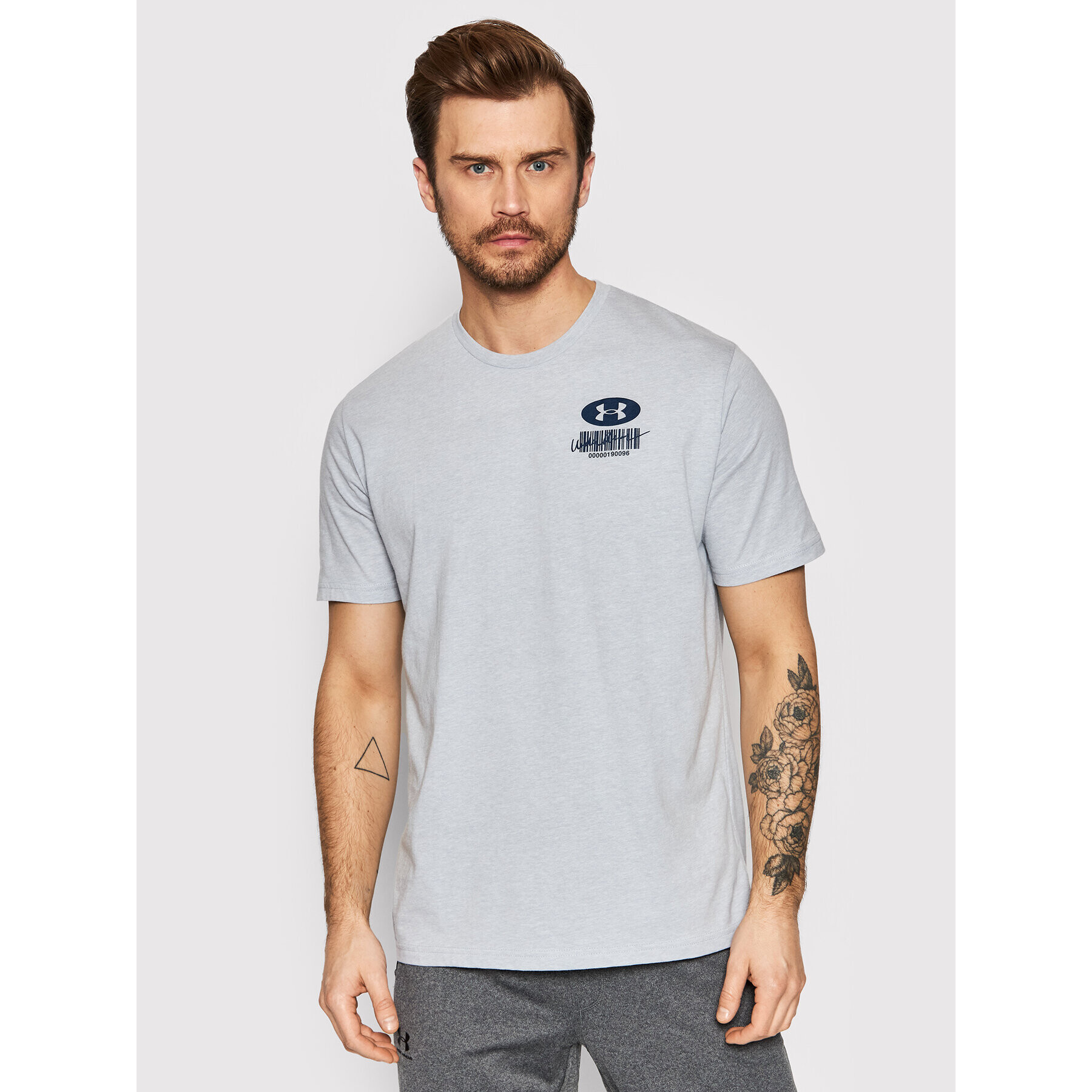 Under Armour Tricou Symbol Barcode 1370527 Gri Relaxed Fit - Pled.ro