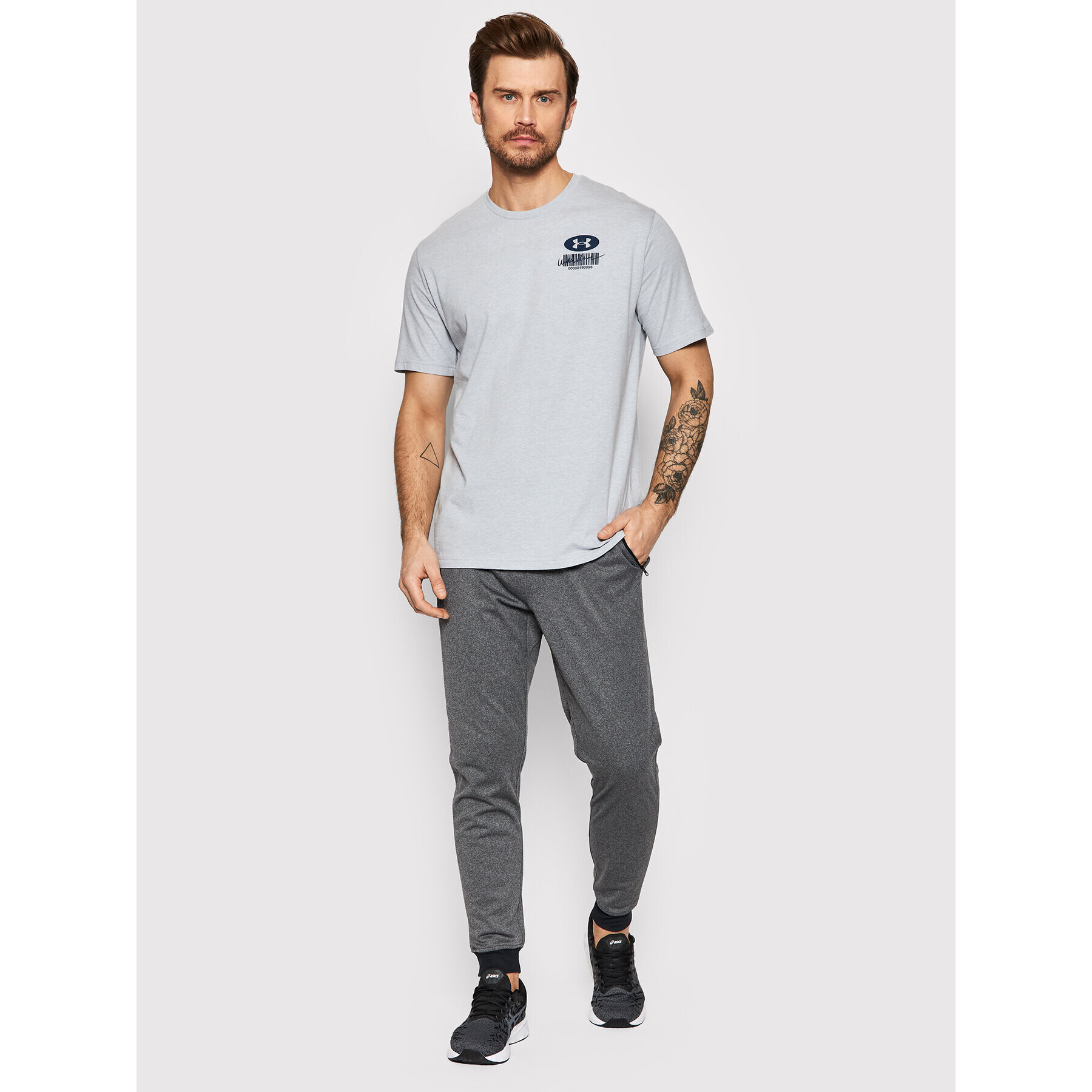 Under Armour Tricou Symbol Barcode 1370527 Gri Relaxed Fit - Pled.ro