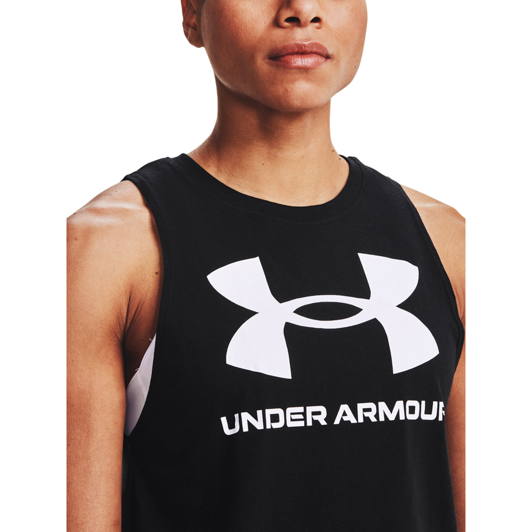 Under Armour Tricou tehnic Live Sportstyle Graphic Tank 1356297 Negru Regular Fit - Pled.ro