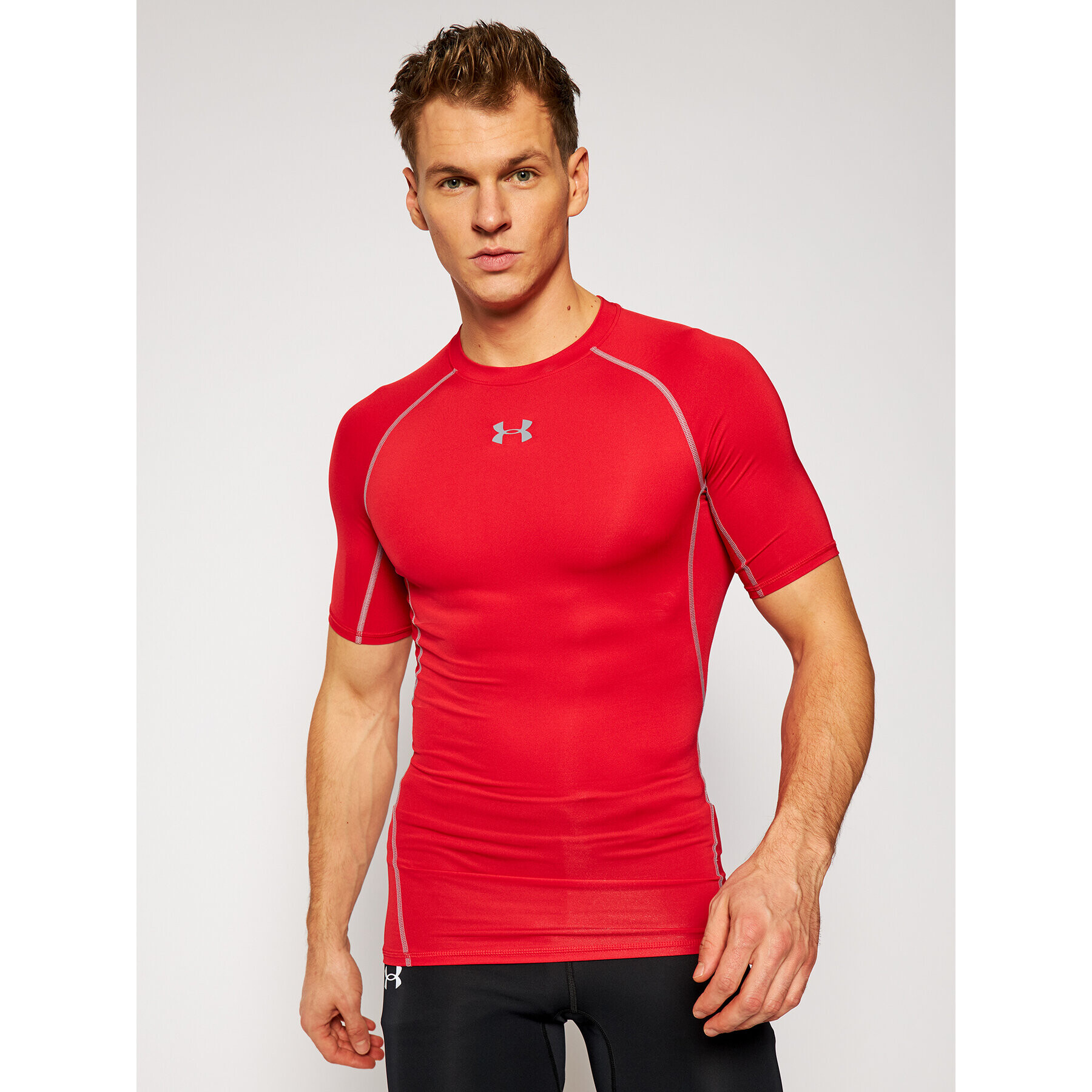 Under Armour Tricou tehnic Sleeve Compression 1257468 Roșu Slim Fit - Pled.ro