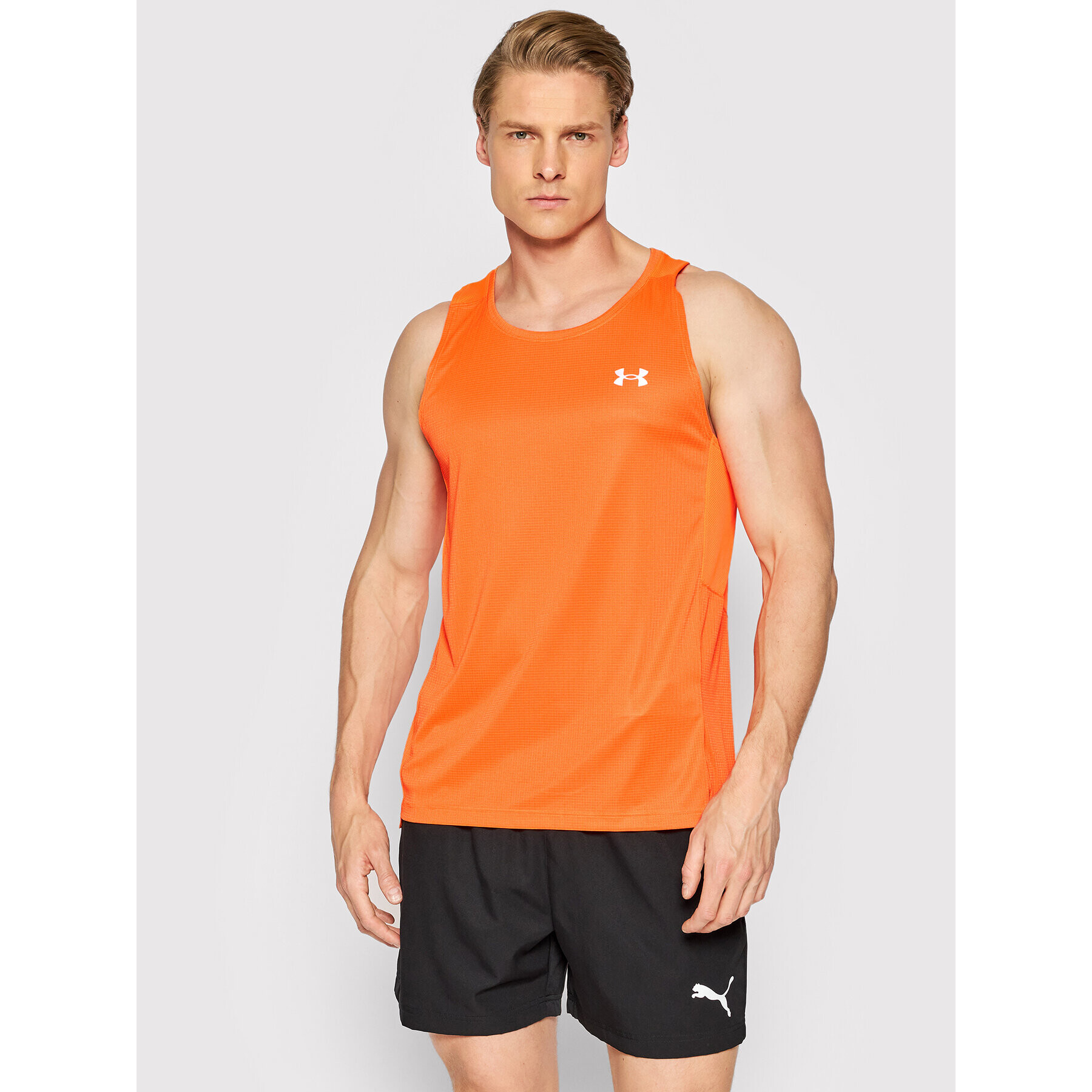 Under Armour Tricou tehnic Speed Stride 2.0 1369742 Portocaliu Regular Fit - Pled.ro