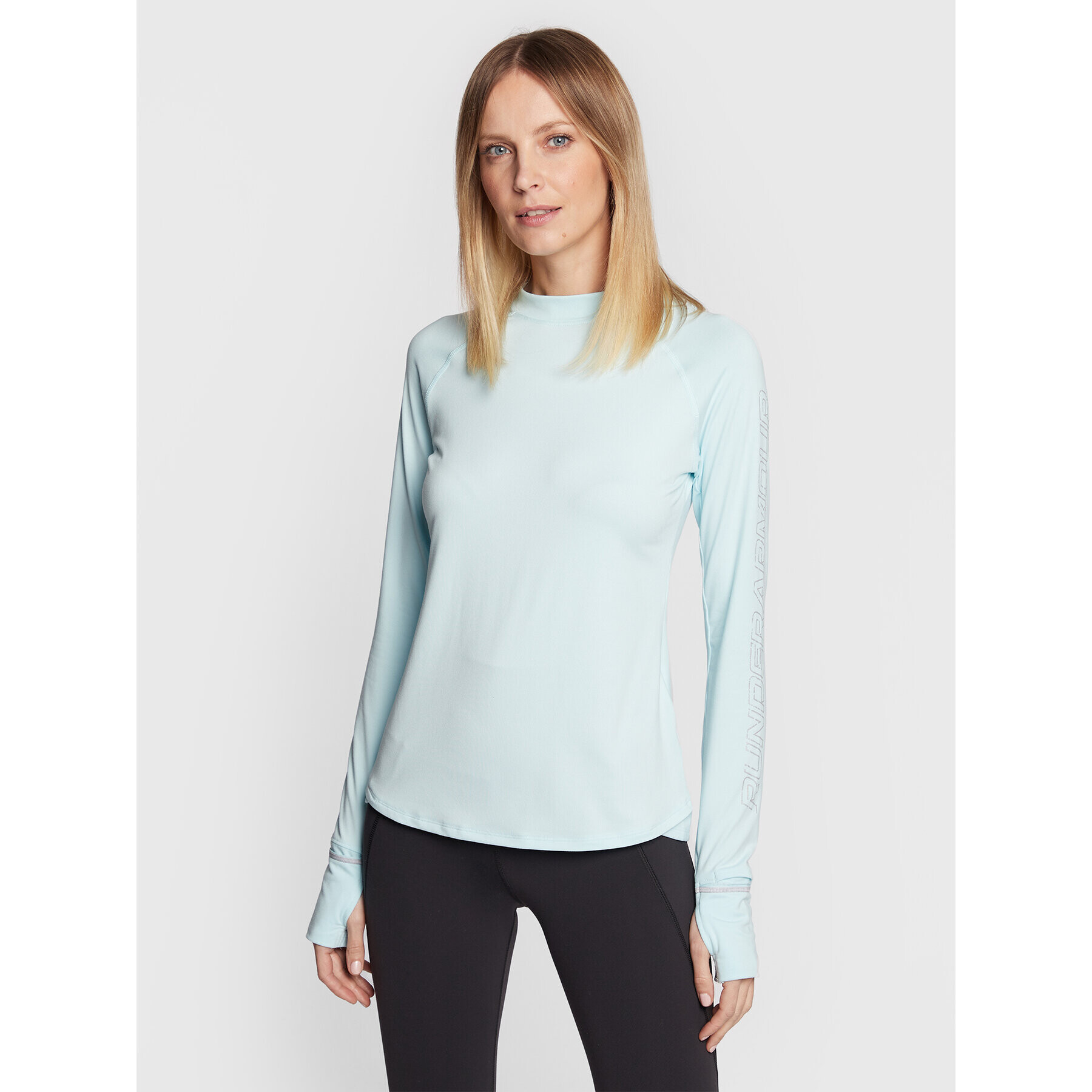 Under Armour Tricou tehnic Ua OutRun The Cold 1373208 Albastru Fitted Fit - Pled.ro