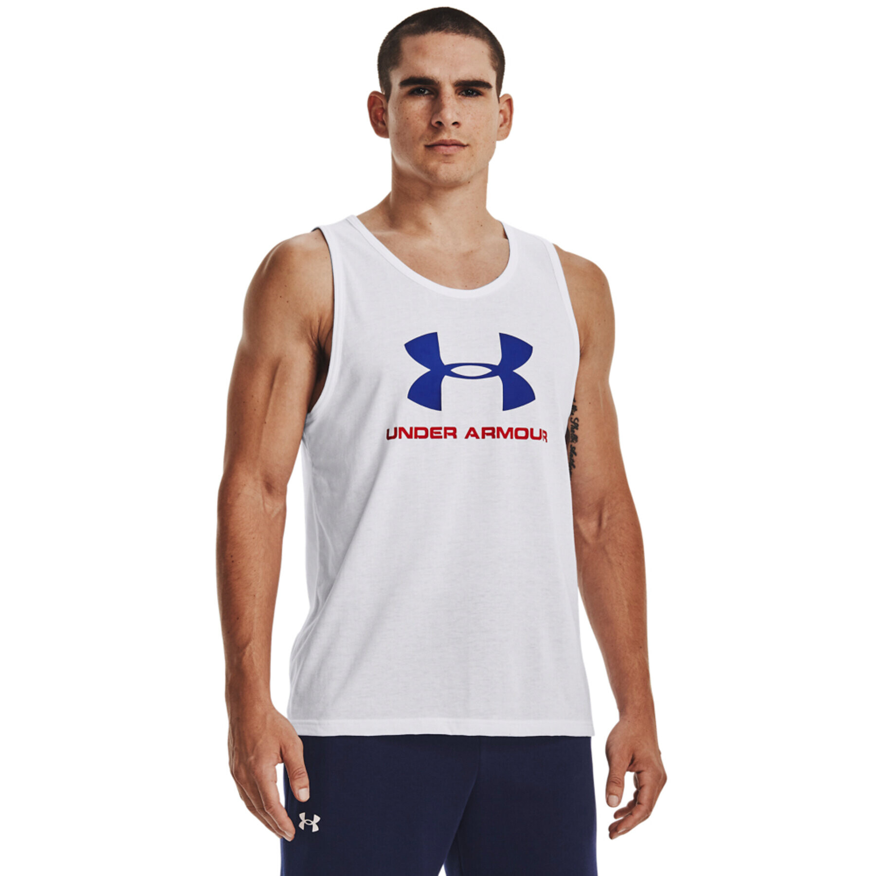 Under Armour Tricou tehnic UA SPORTSTYLE LOGO TANK 1329589 Alb Regular Fit - Pled.ro