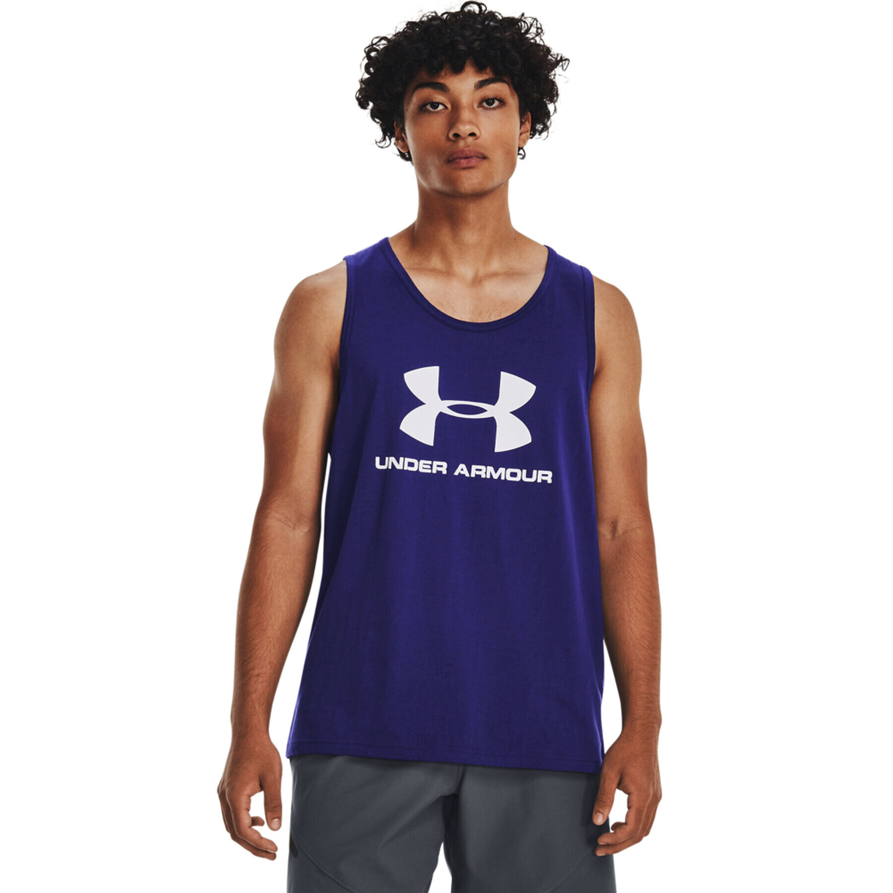 Under Armour Tricou tehnic UA SPORTSTYLE LOGO TANK 1329589 Bleumarin Regular Fit - Pled.ro