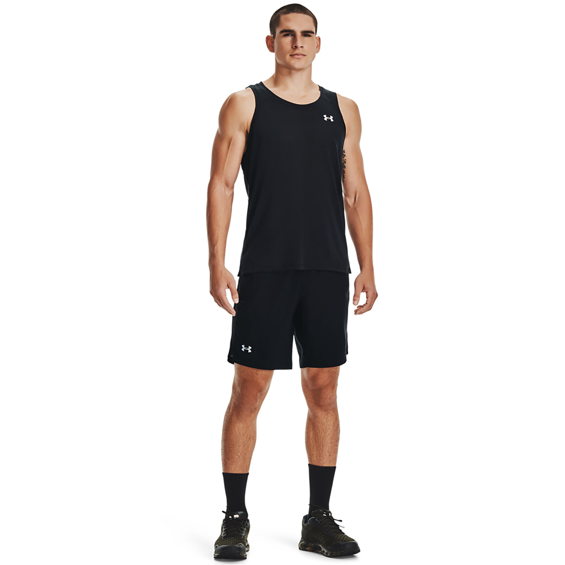 Under Armour Tricou tehnic UA STREAKER SINGLET 1361468 Negru Regular Fit - Pled.ro