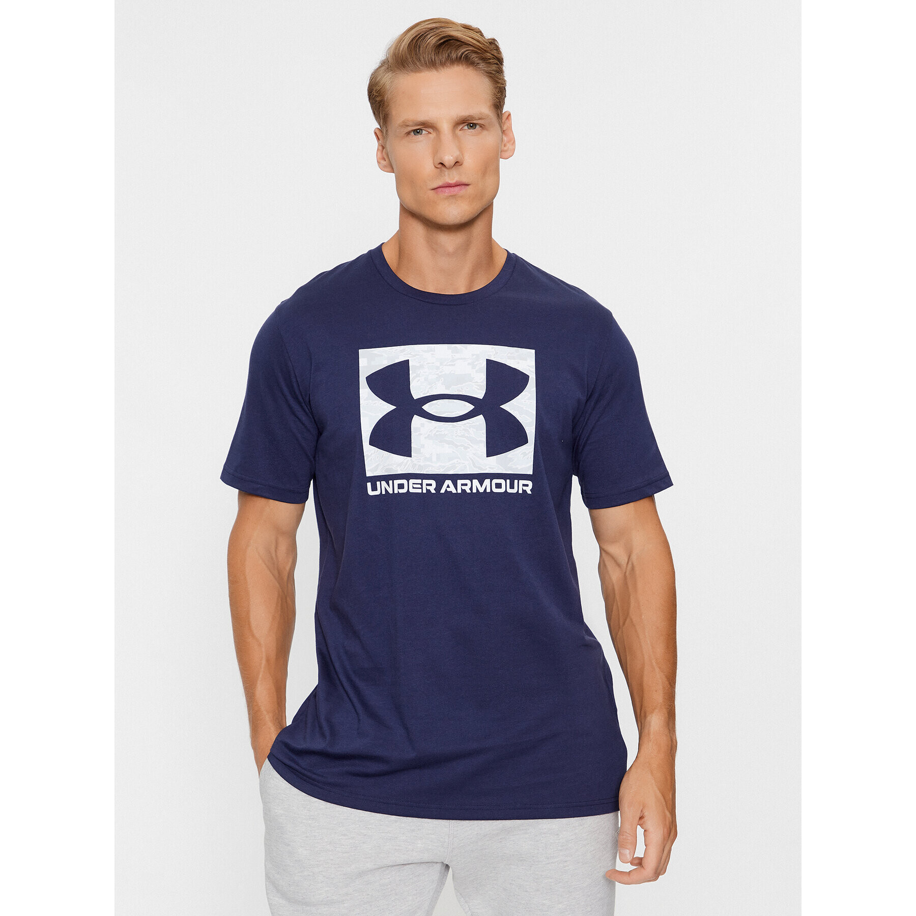 Under Armour Tricou Ua Abc Camo Boxed Logo Ss 1361673 Bleumarin Loose Fit - Pled.ro