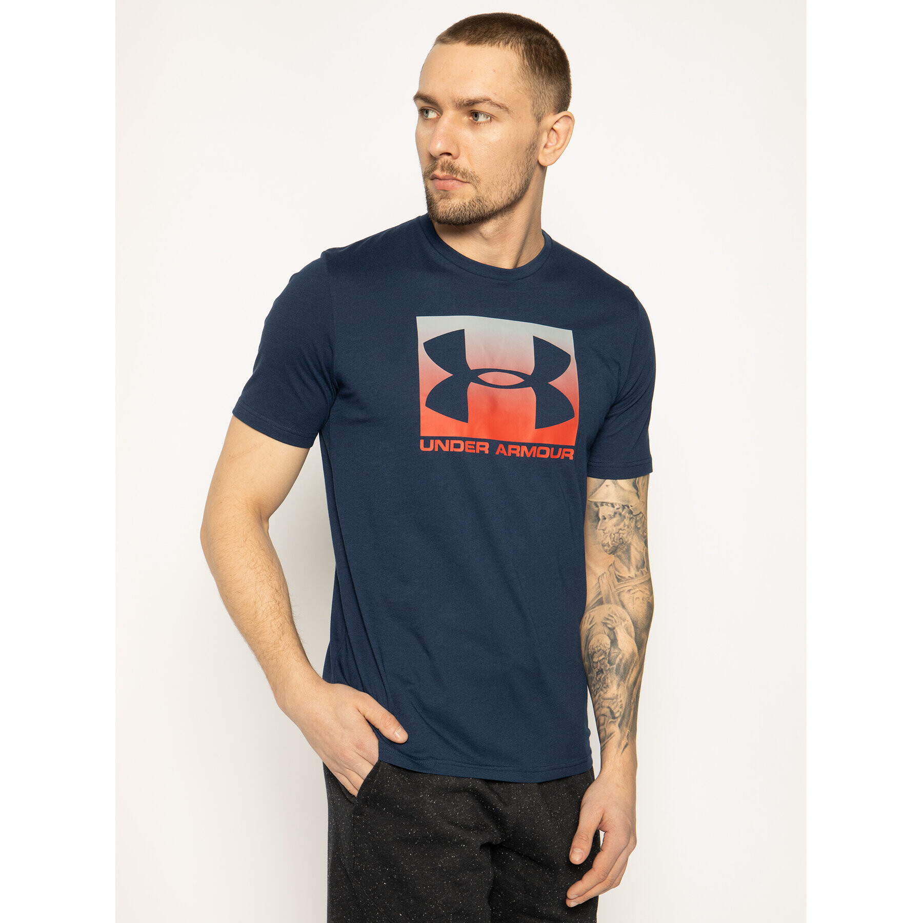 Under Armour Tricou Ua Boxed Sportstyle 1329581 Bleumarin Loose Fit - Pled.ro