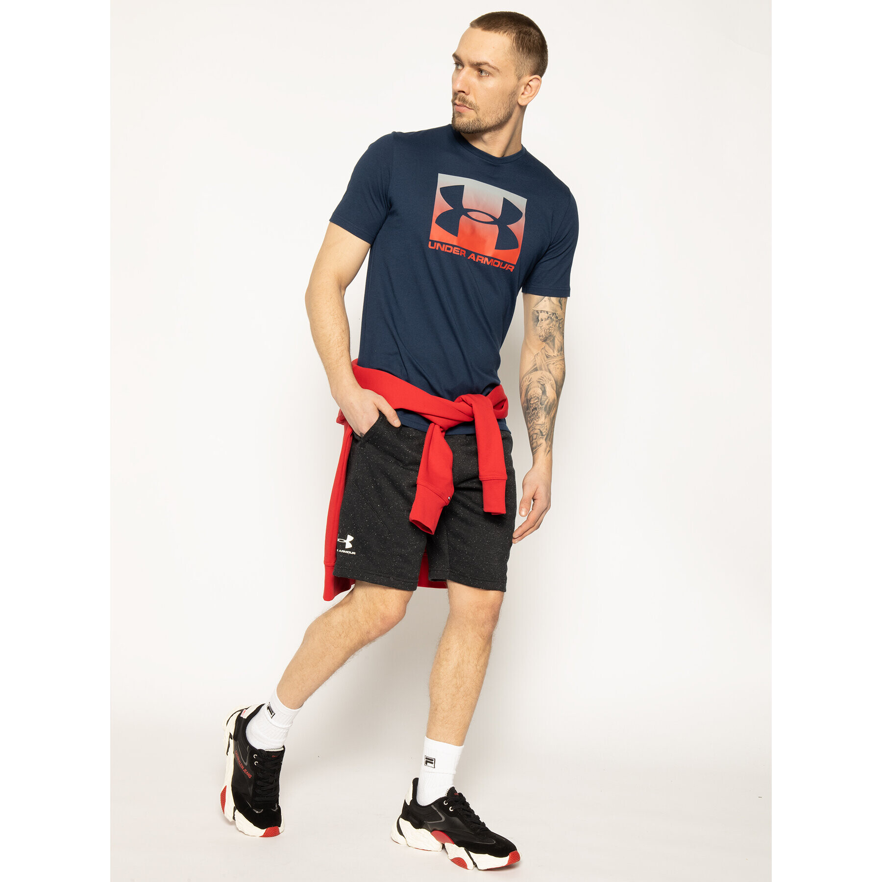 Under Armour Tricou Ua Boxed Sportstyle 1329581 Bleumarin Loose Fit - Pled.ro