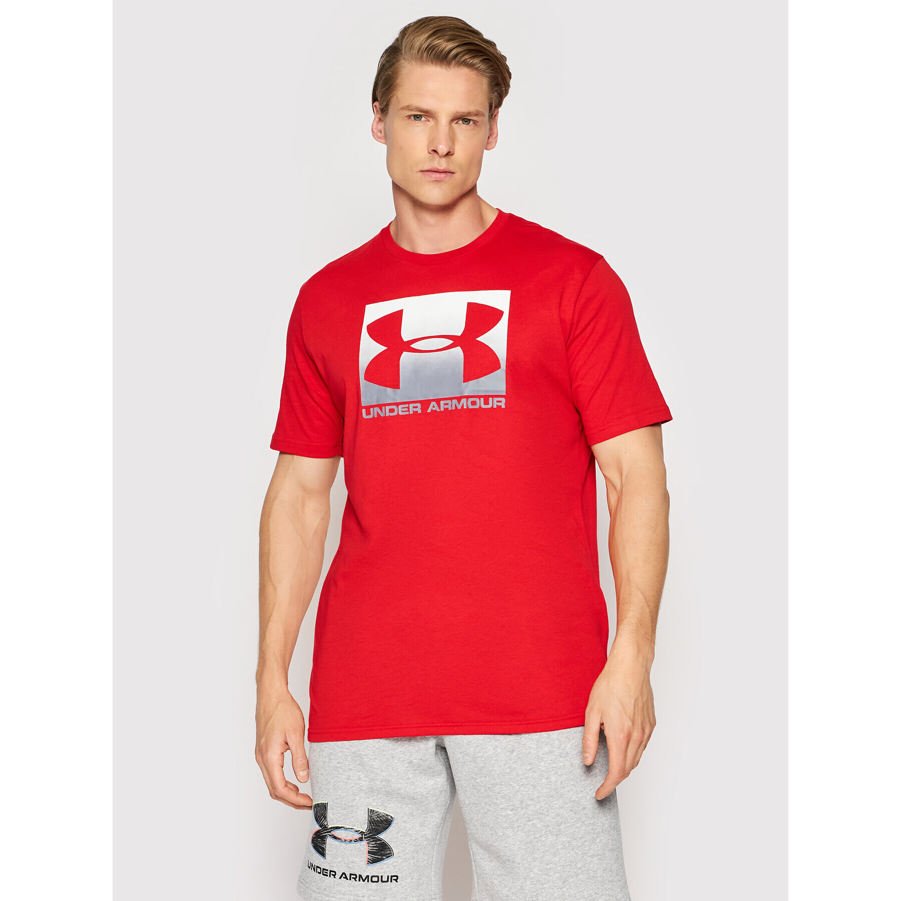 Under Armour Tricou Ua Boxed Sportstyle 1329581 Roșu Loose Fit - Pled.ro