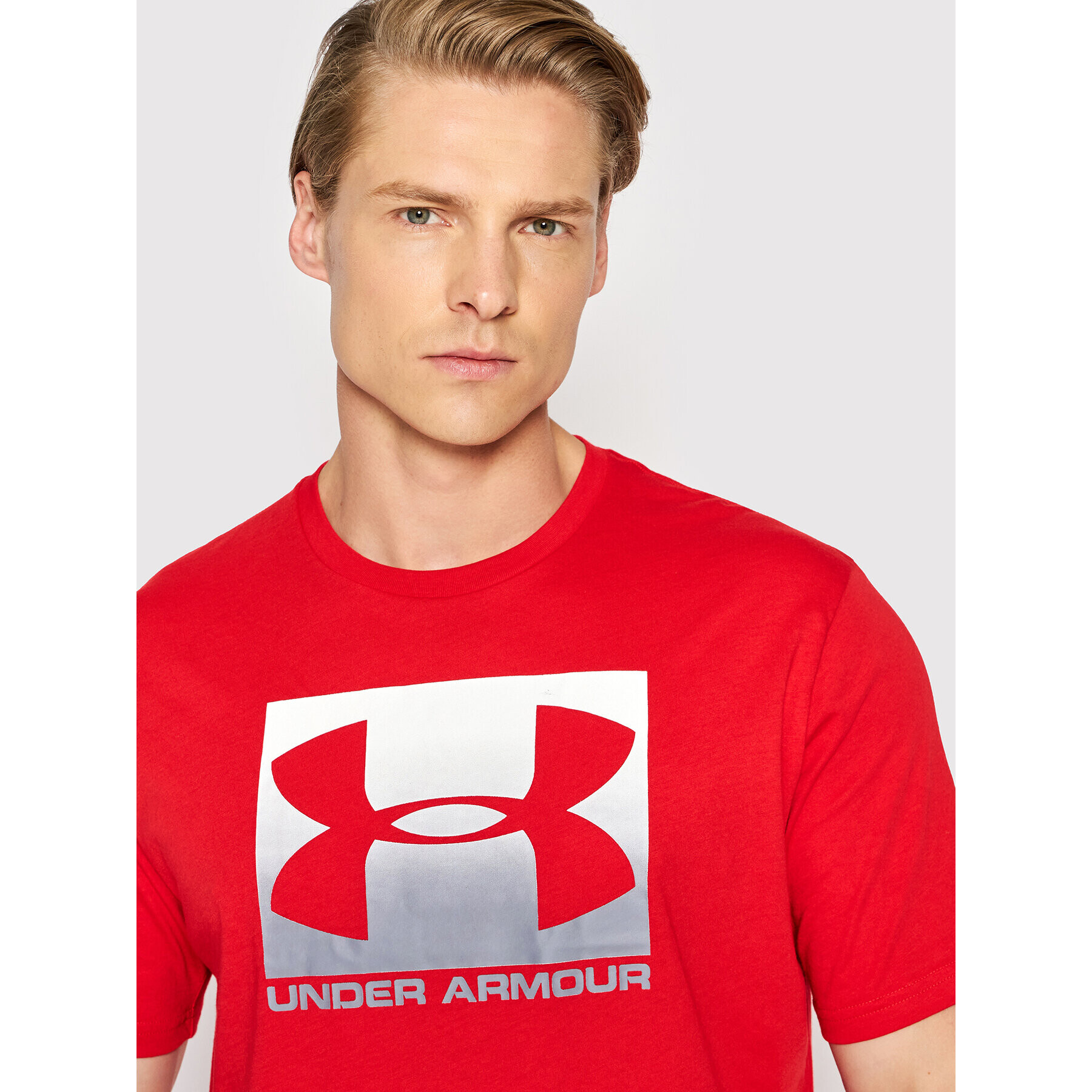 Under Armour Tricou Ua Boxed Sportstyle 1329581 Roșu Loose Fit - Pled.ro