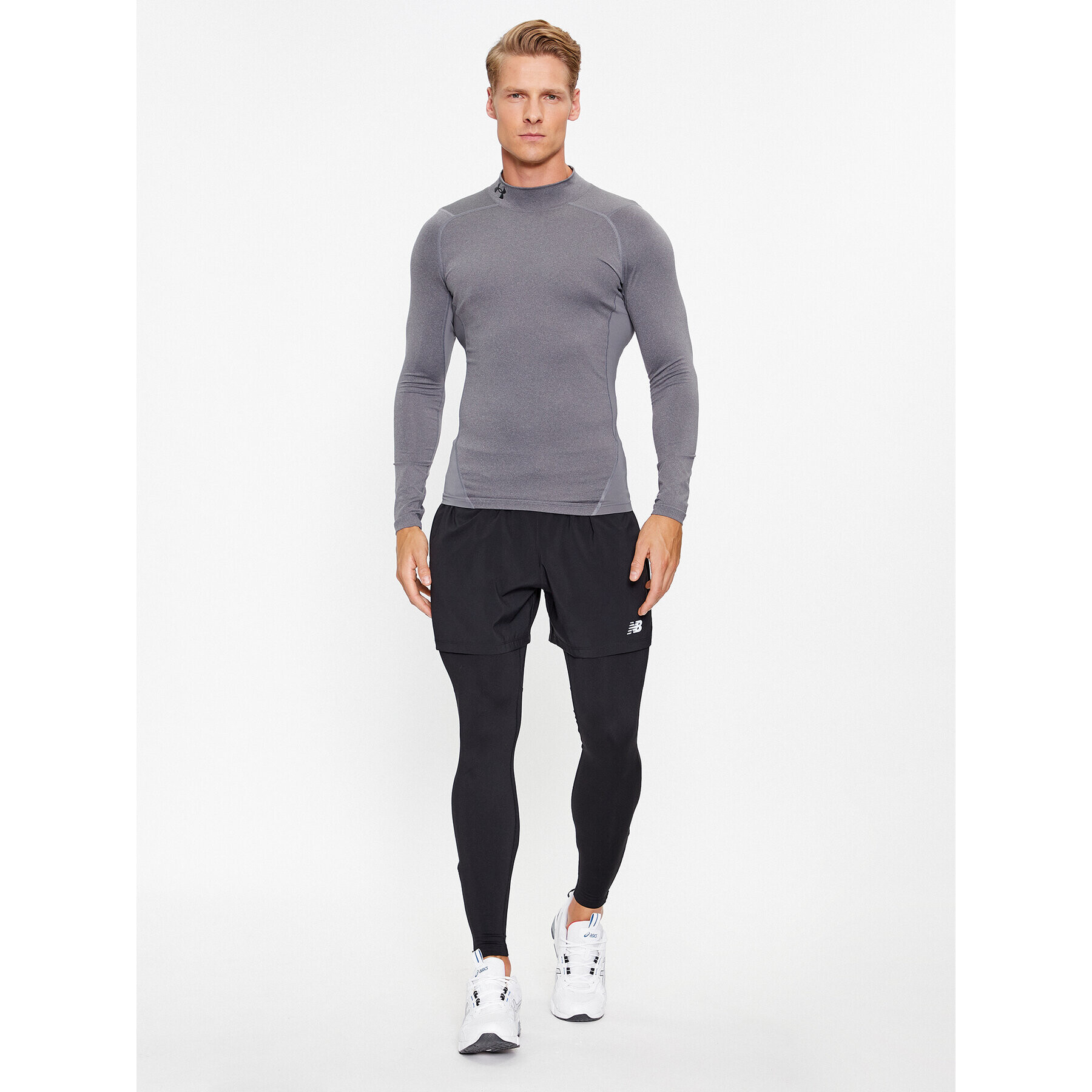 Under Armour Tricou Ua Hg Armour Comp Mock Ls 1369606 Gri Compression Fit - Pled.ro