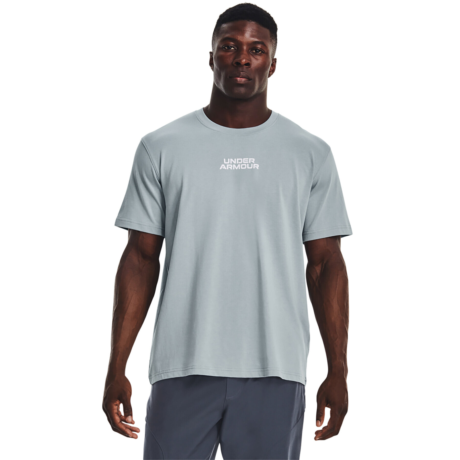 Under Armour Tricou UA OUTLINE HEAVYWEIGHT SS 1379109 Albastru Regular Fit - Pled.ro