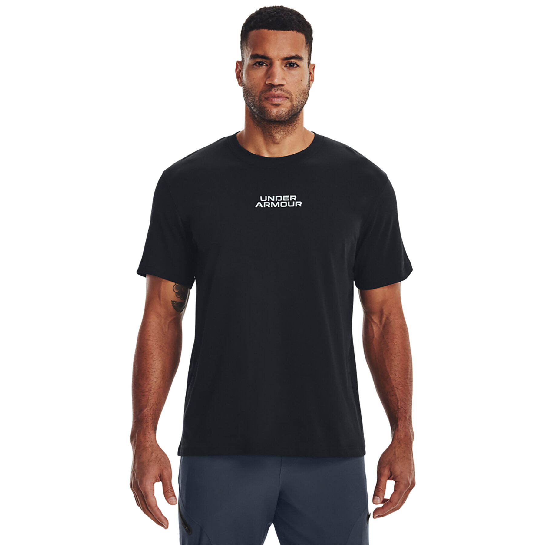 Under Armour Tricou UA OUTLINE HEAVYWEIGHT SS 1379109 Negru Regular Fit - Pled.ro