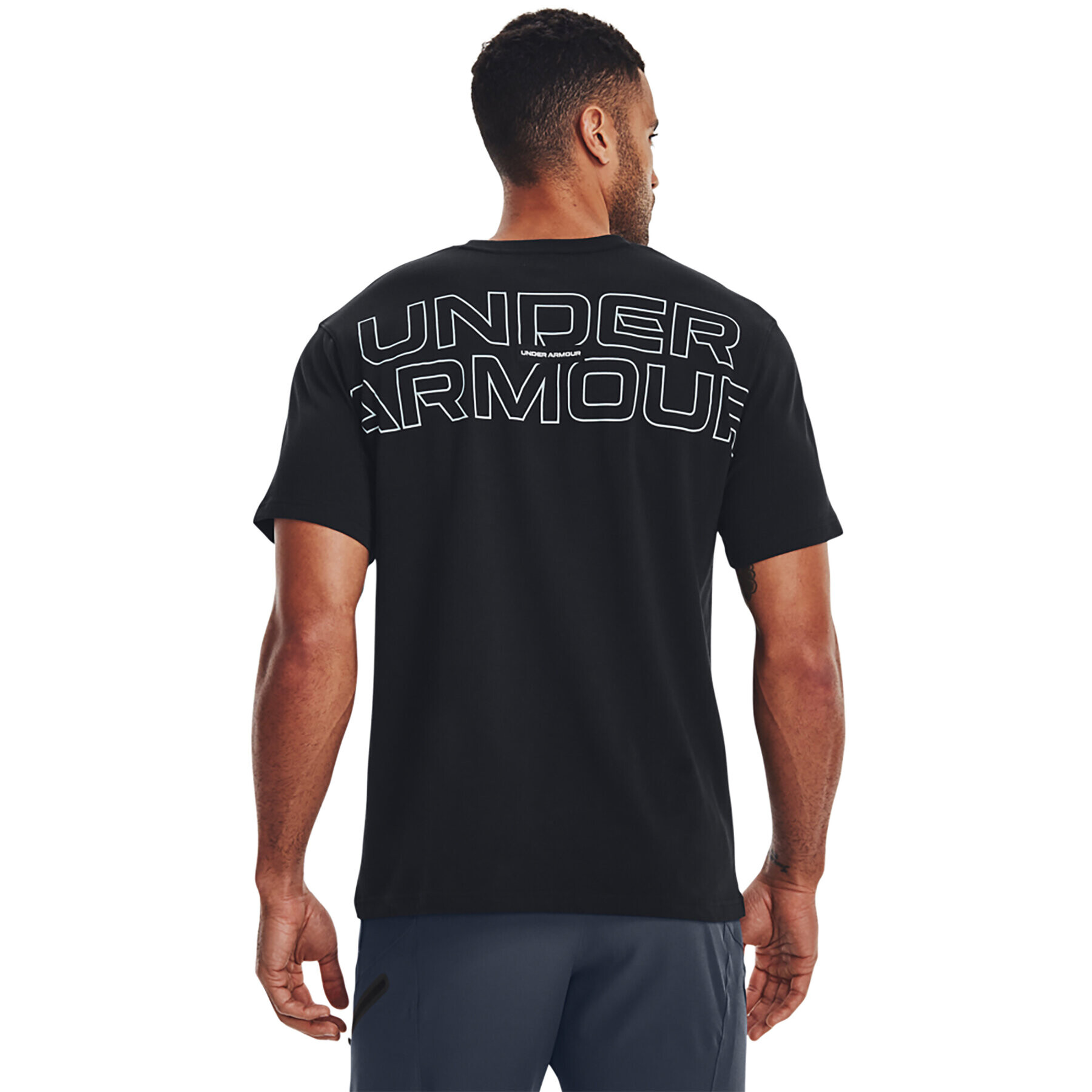 Under Armour Tricou UA OUTLINE HEAVYWEIGHT SS 1379109 Negru Regular Fit - Pled.ro