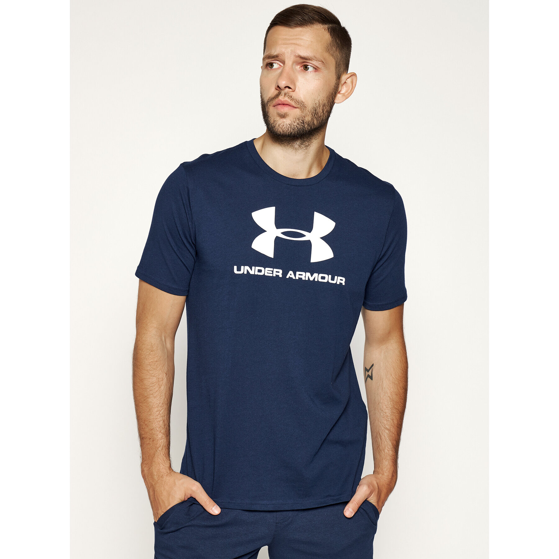 Under Armour Tricou Ua Sportstyle Logo 1329590 Bleumarin Loose Fit - Pled.ro