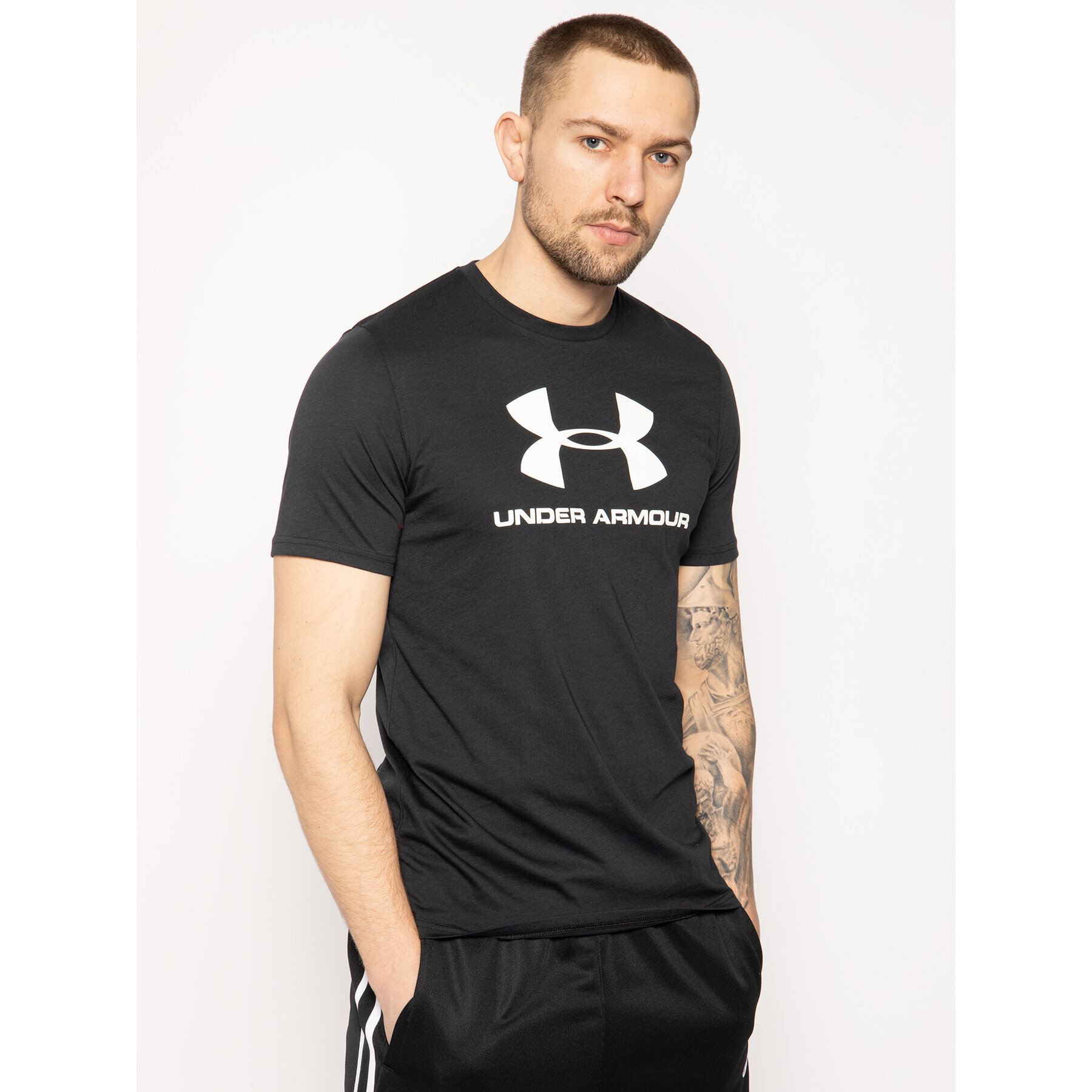 Under Armour Tricou Ua Sportstyle Logo 1329590 Negru Regular Fit - Pled.ro