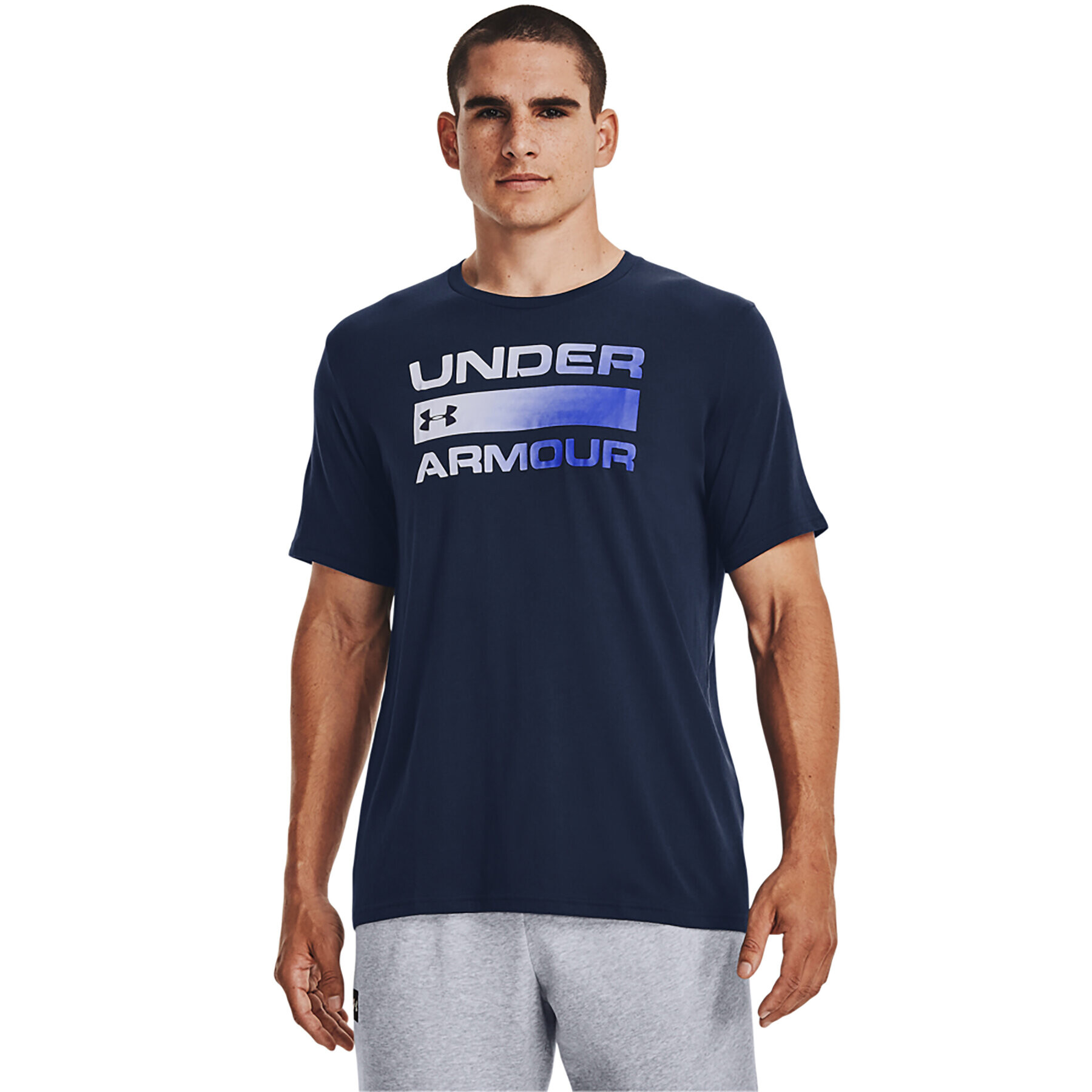 Under Armour Tricou UA TEAM ISSUE WORDMARK SS 1329582 Bleumarin Regular Fit - Pled.ro