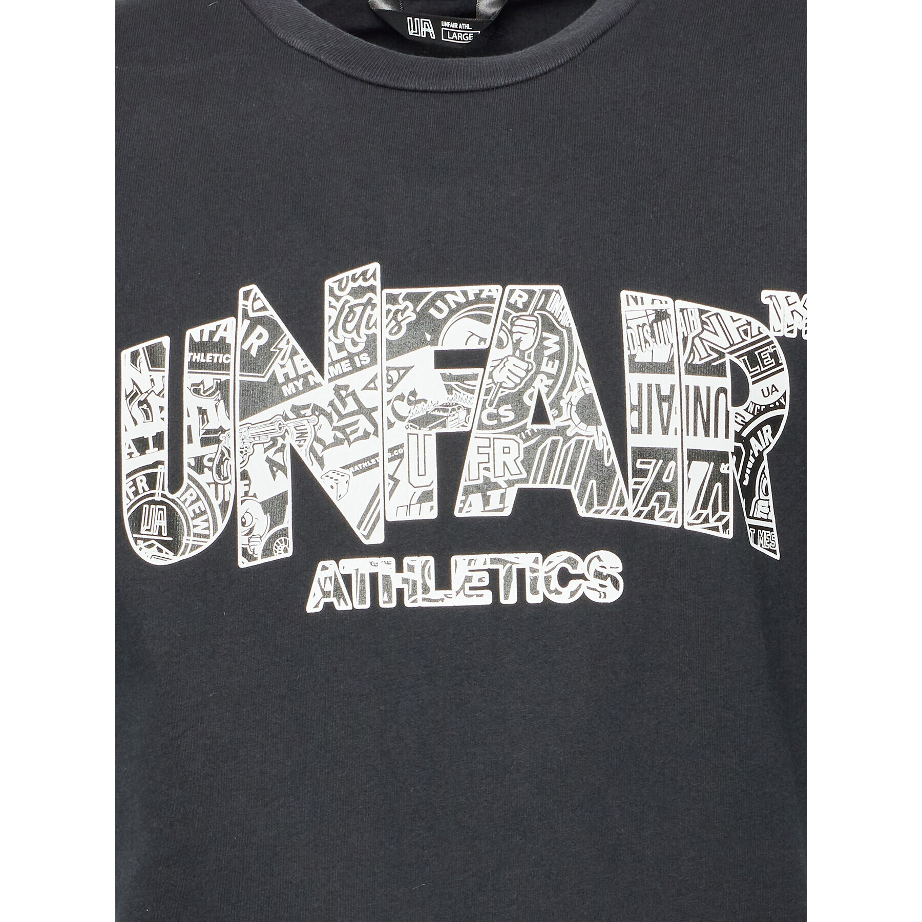 Unfair Athletics Tricou Classic Label Chaos Logo UNFR23-050 Negru Regular Fit - Pled.ro