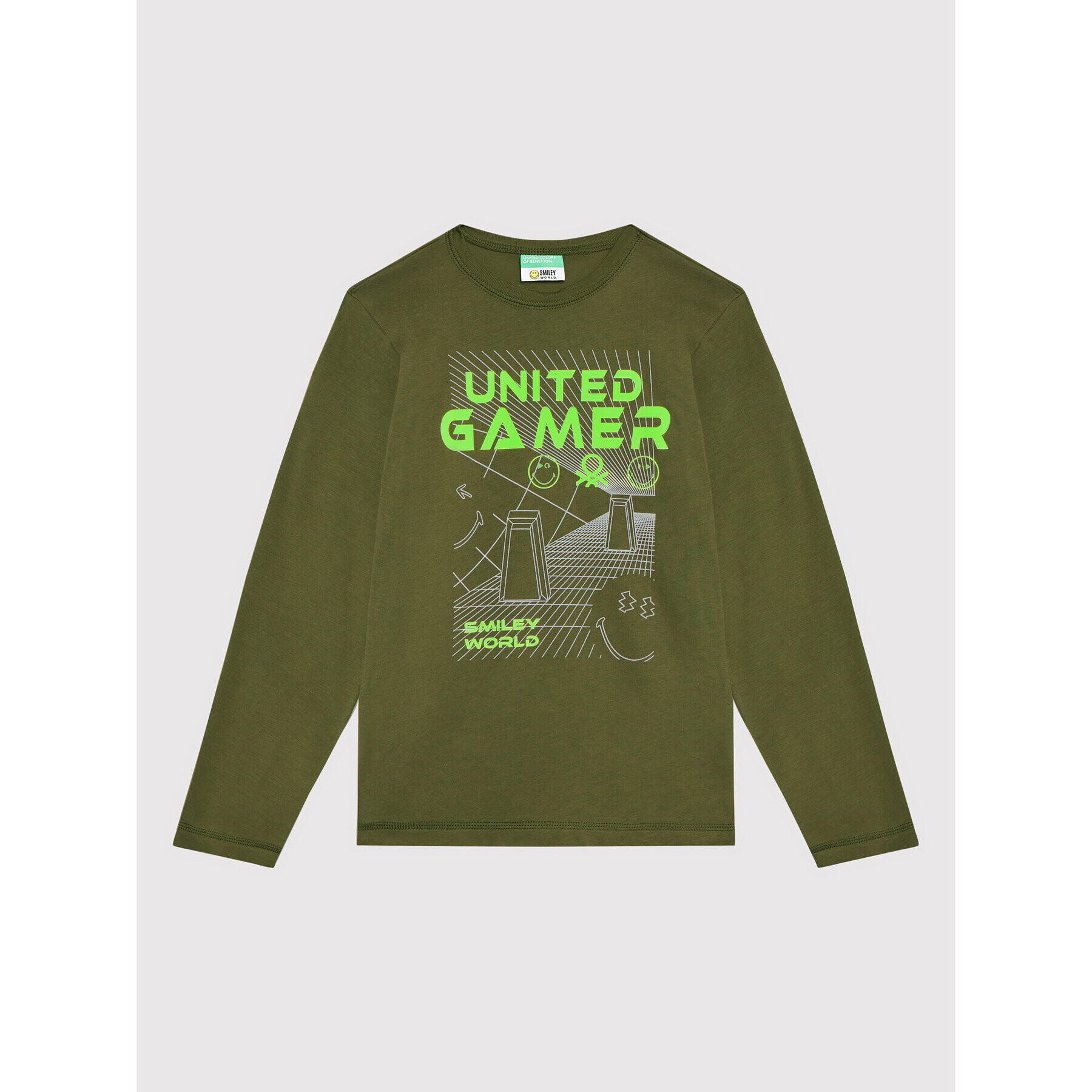 United Colors Of Benetton Bluză 3096C15E2 Verde Regular Fit - Pled.ro