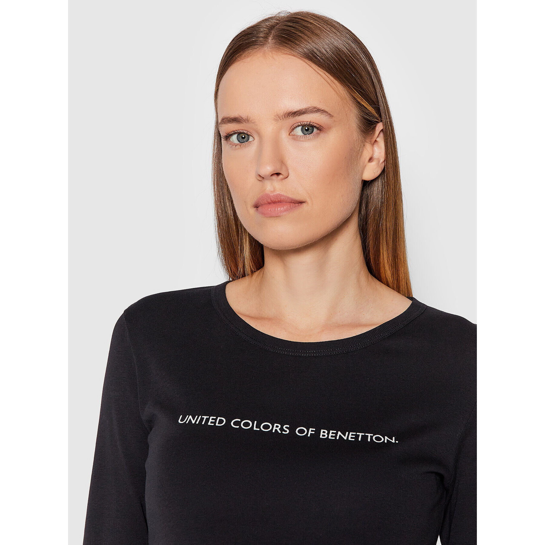 United Colors Of Benetton Bluză 3GA2E16G0 Negru Regular Fit - Pled.ro