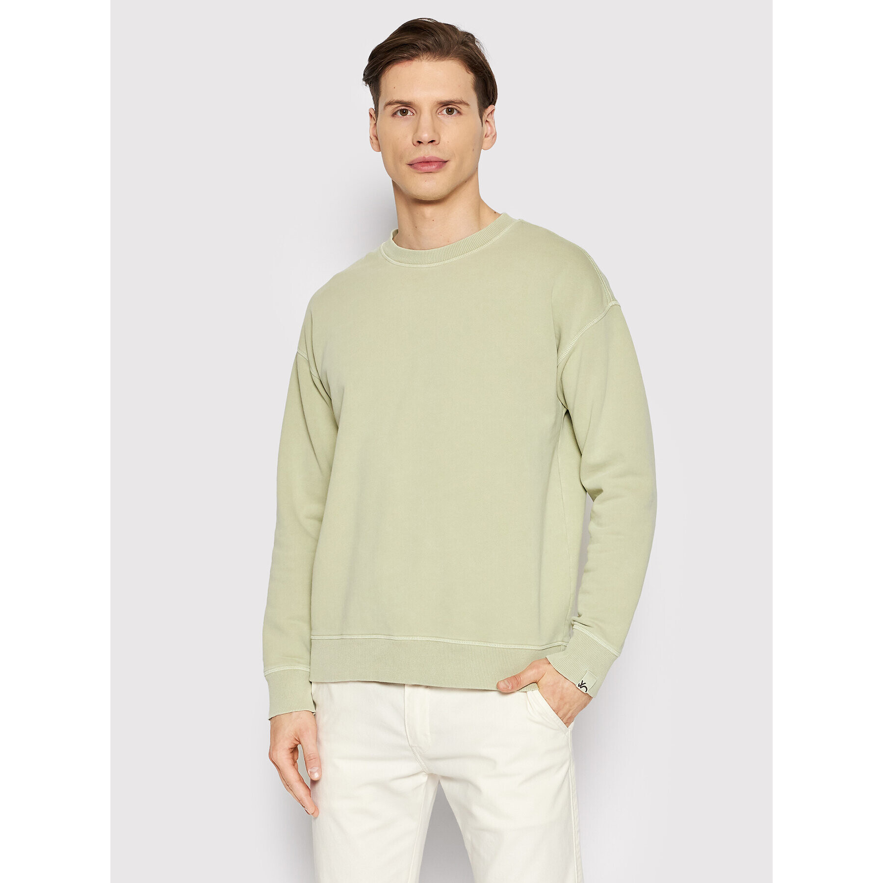 United Colors Of Benetton Bluză 3HQLU1025 Verde Relaxed Fit - Pled.ro