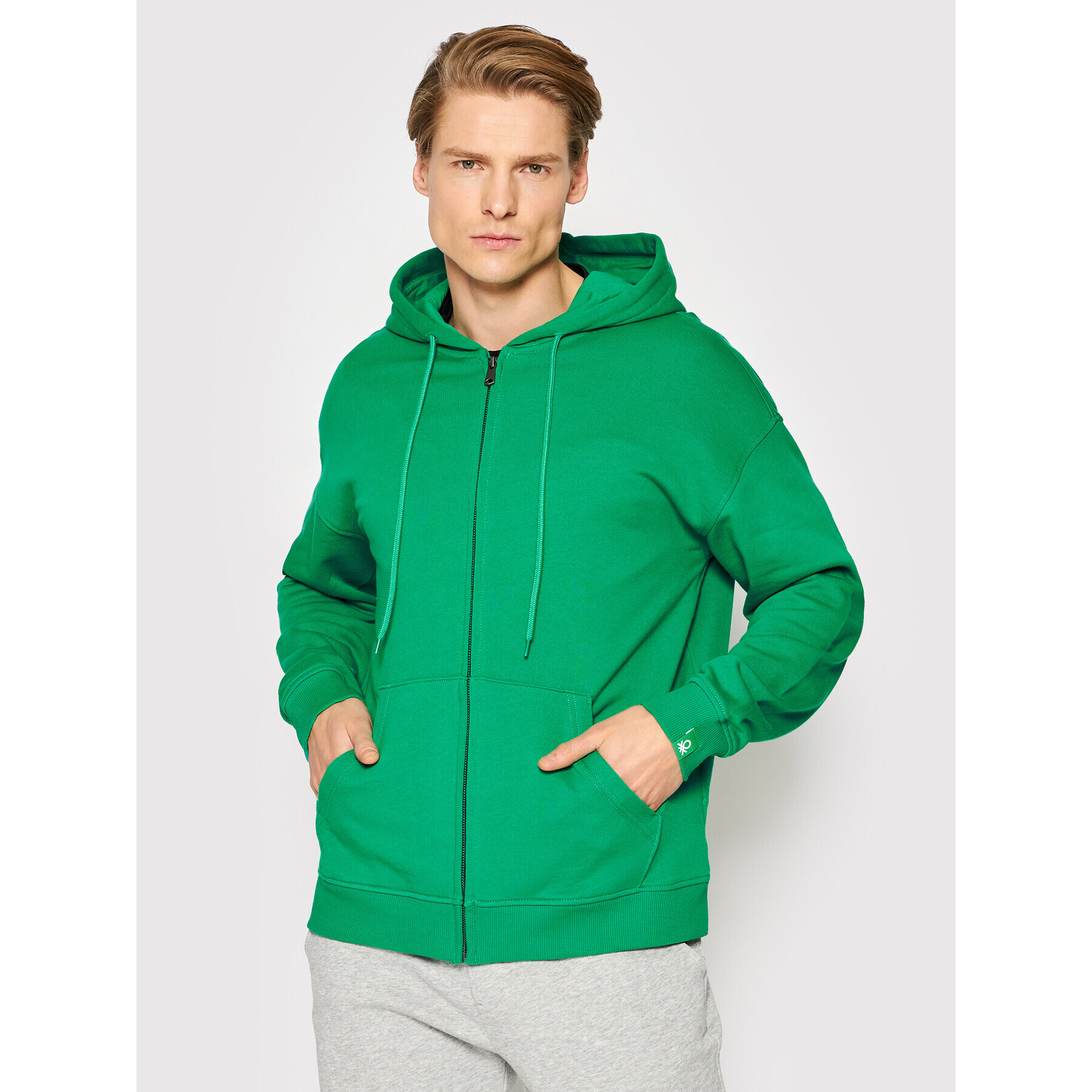 United Colors Of Benetton Bluză 3J68U5001 Verde Regular Fit - Pled.ro